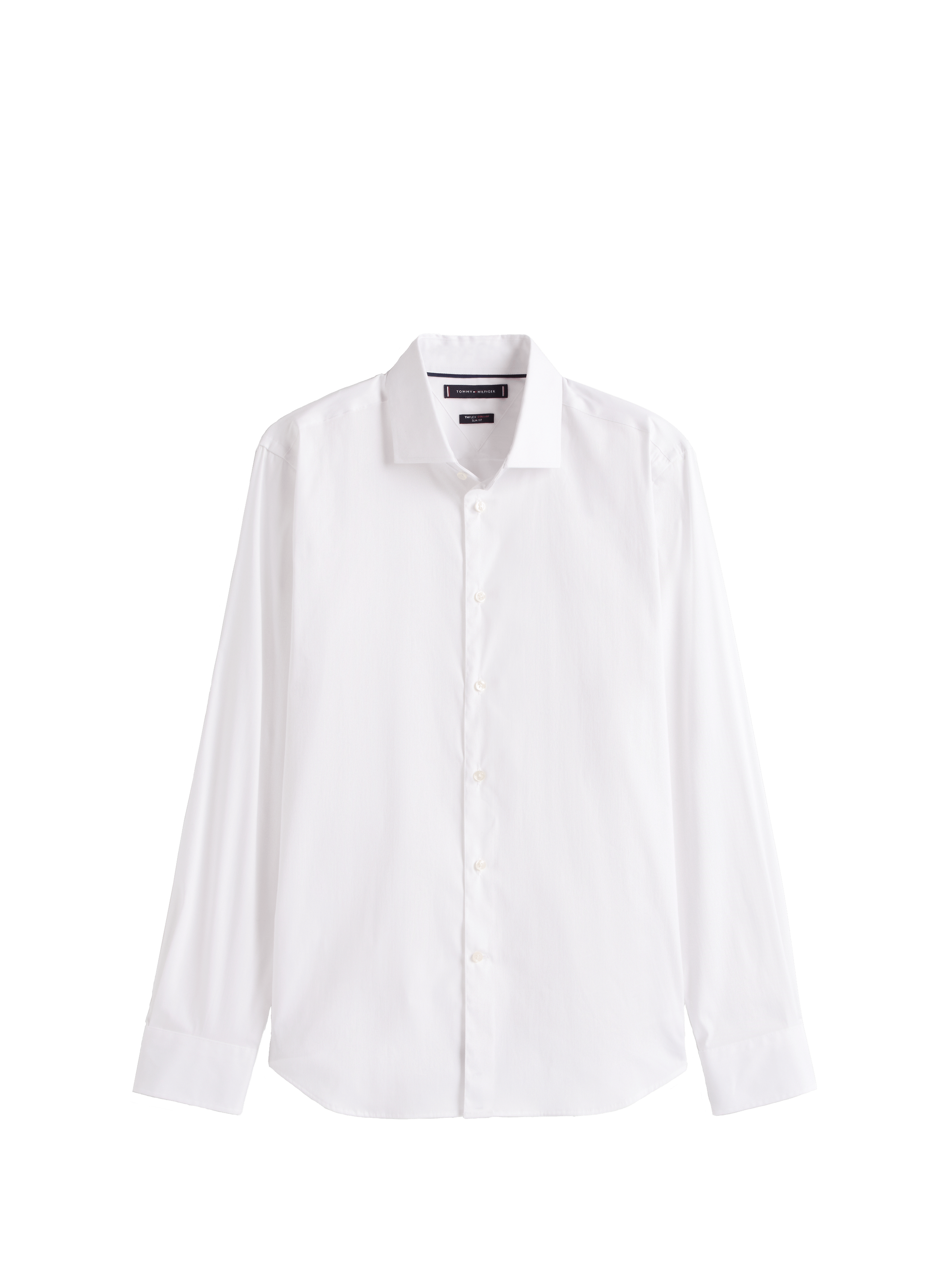 Shirt with classic collar in blended cotton TOMMY HILFIGER White