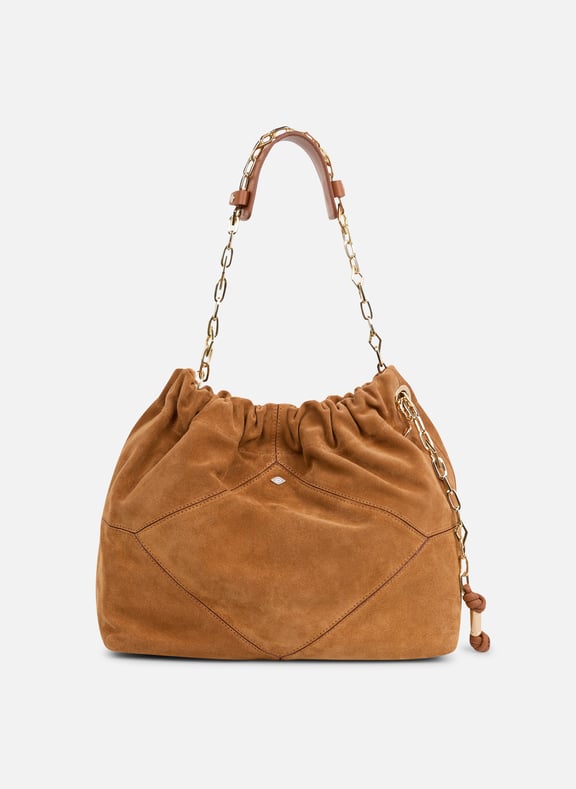 Sac bandoulière tote en cuir velours june tote Marron by BA&SH BA&SH Sac bandoulière tote en cuir velours june tote Marron