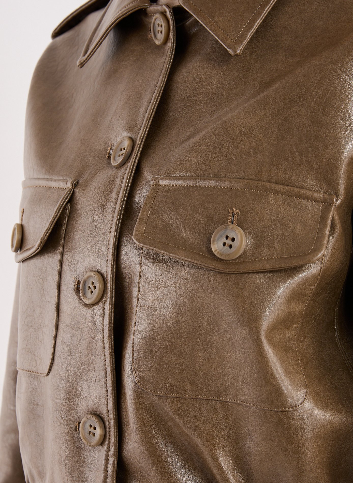 Veste en similicuir Dora GUESS Beige