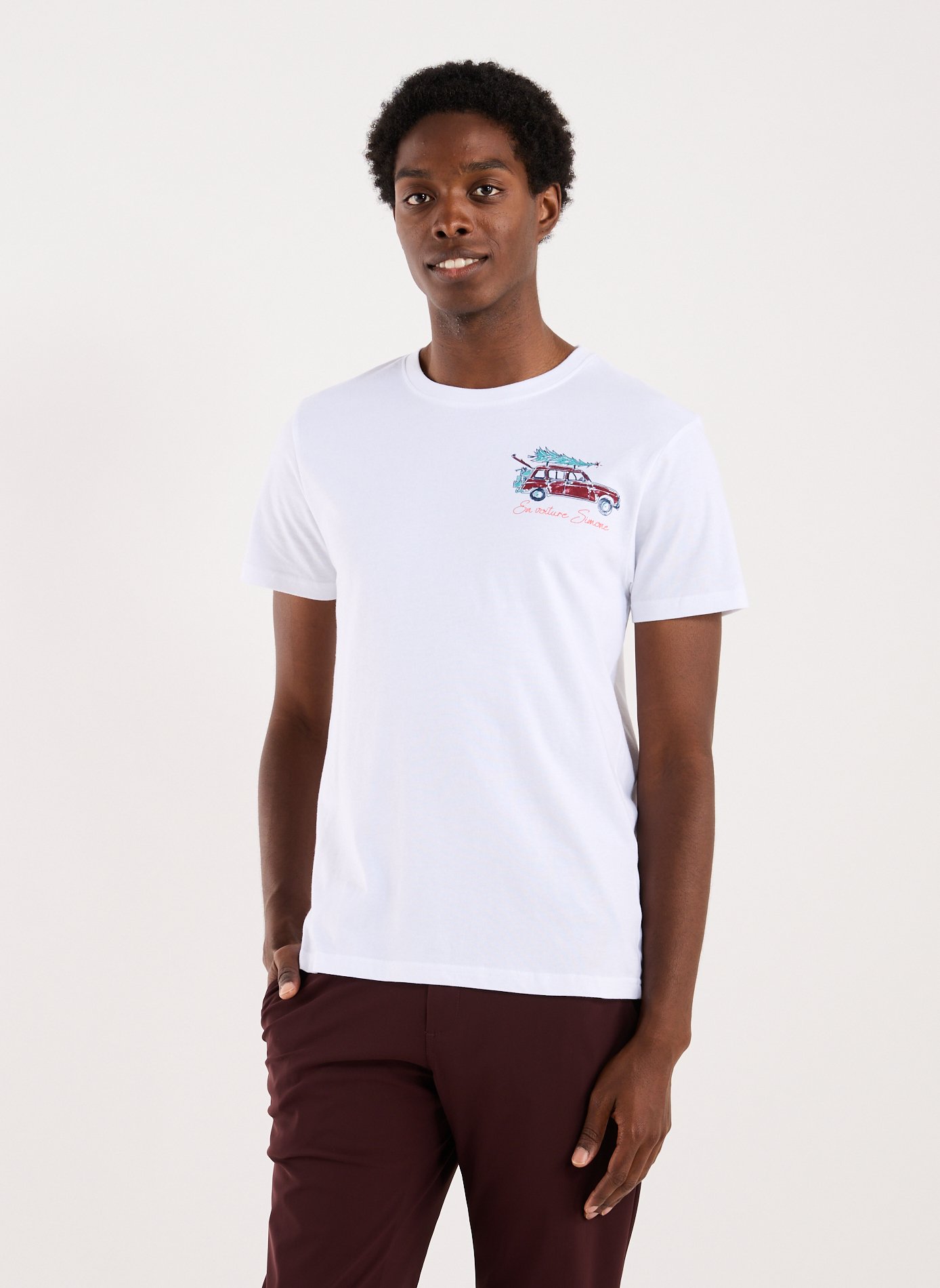 1789 CALA T-shirt ample en coton mélangé Blanc