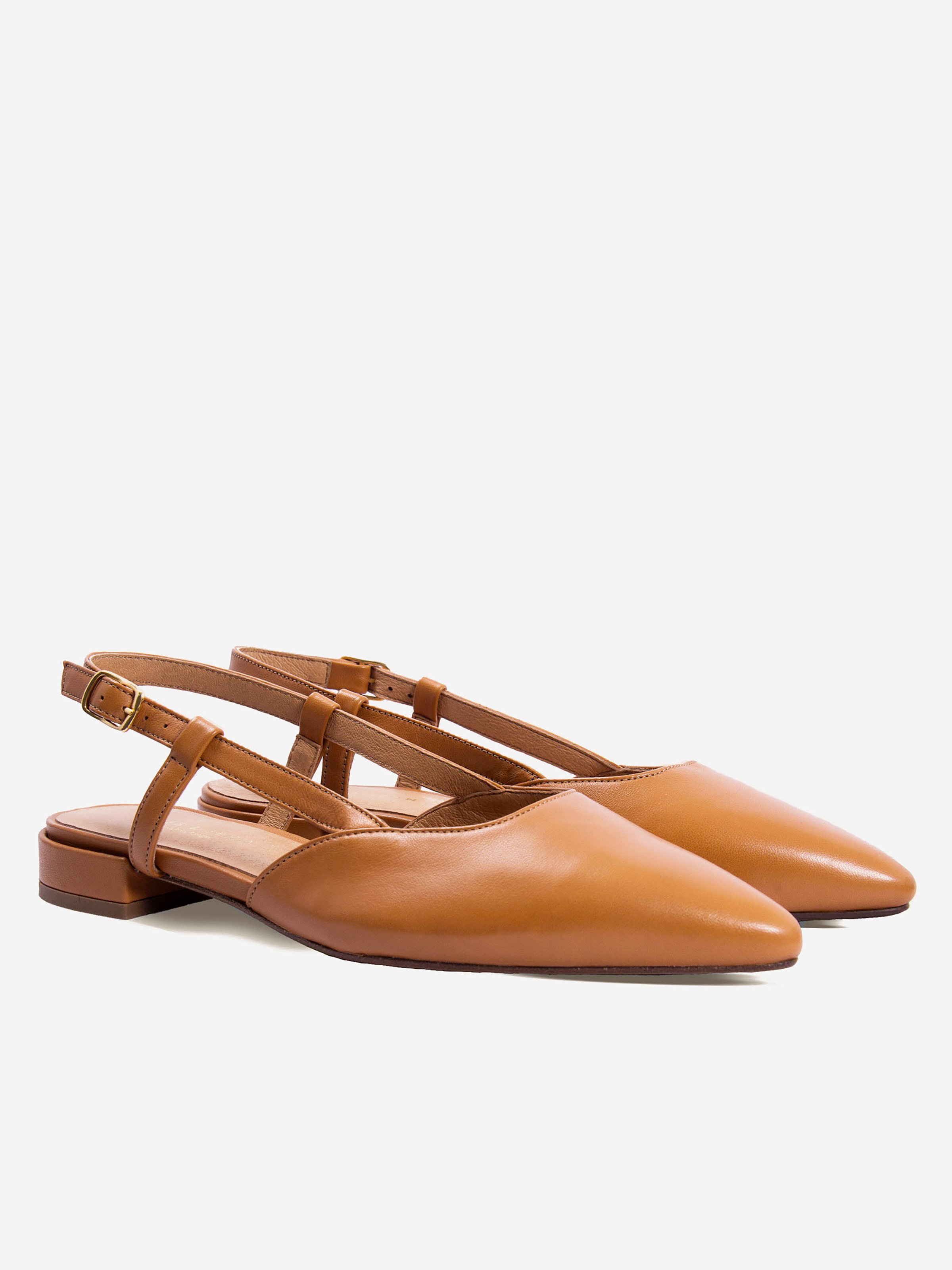Slingback elise cuir JULES & JENN Marron