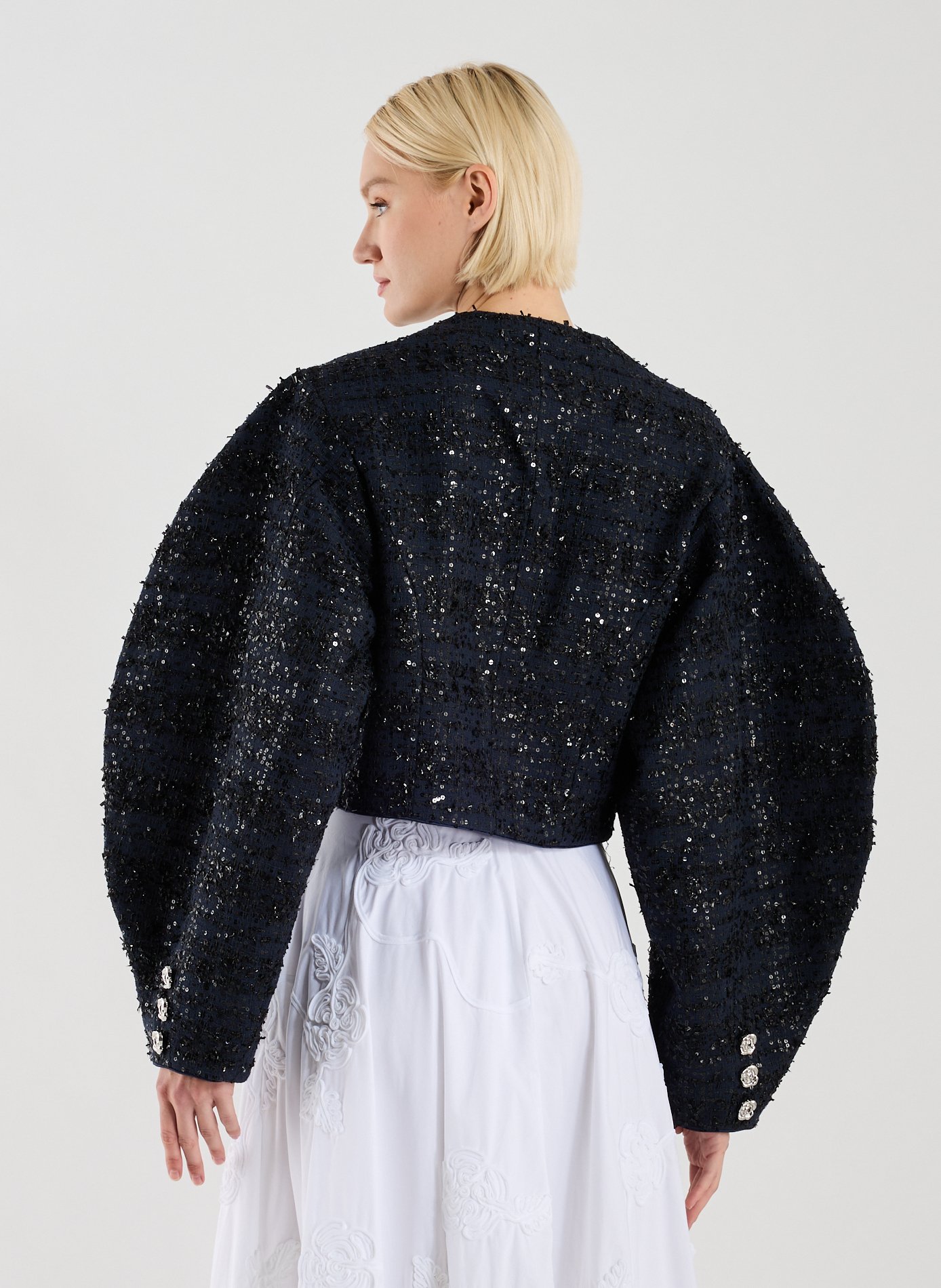 Veste courte en sequins ROTATE Bleu