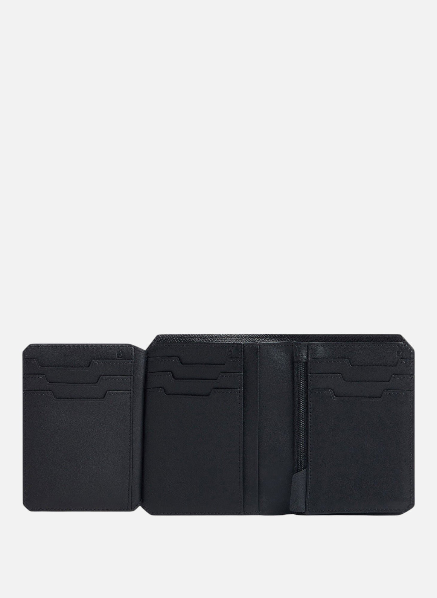 Portefeuille vertical 2 volets gaston en cuir grain croisé LE TANNEUR Noir