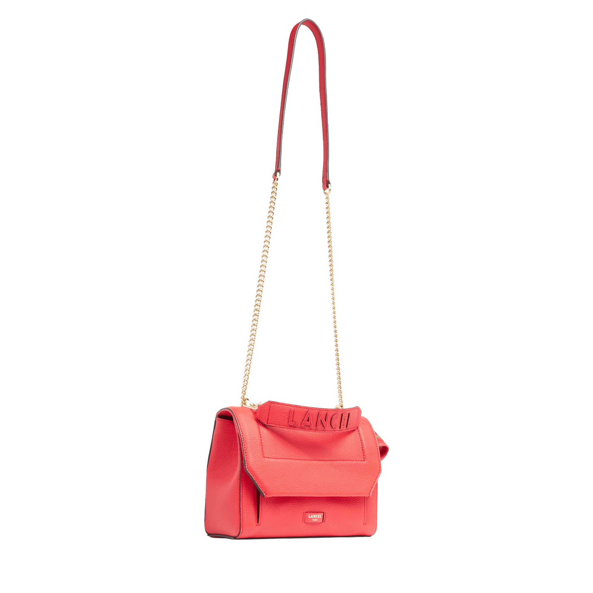 Sac rabat m ninon de lancel en cuir LANCEL Rouge