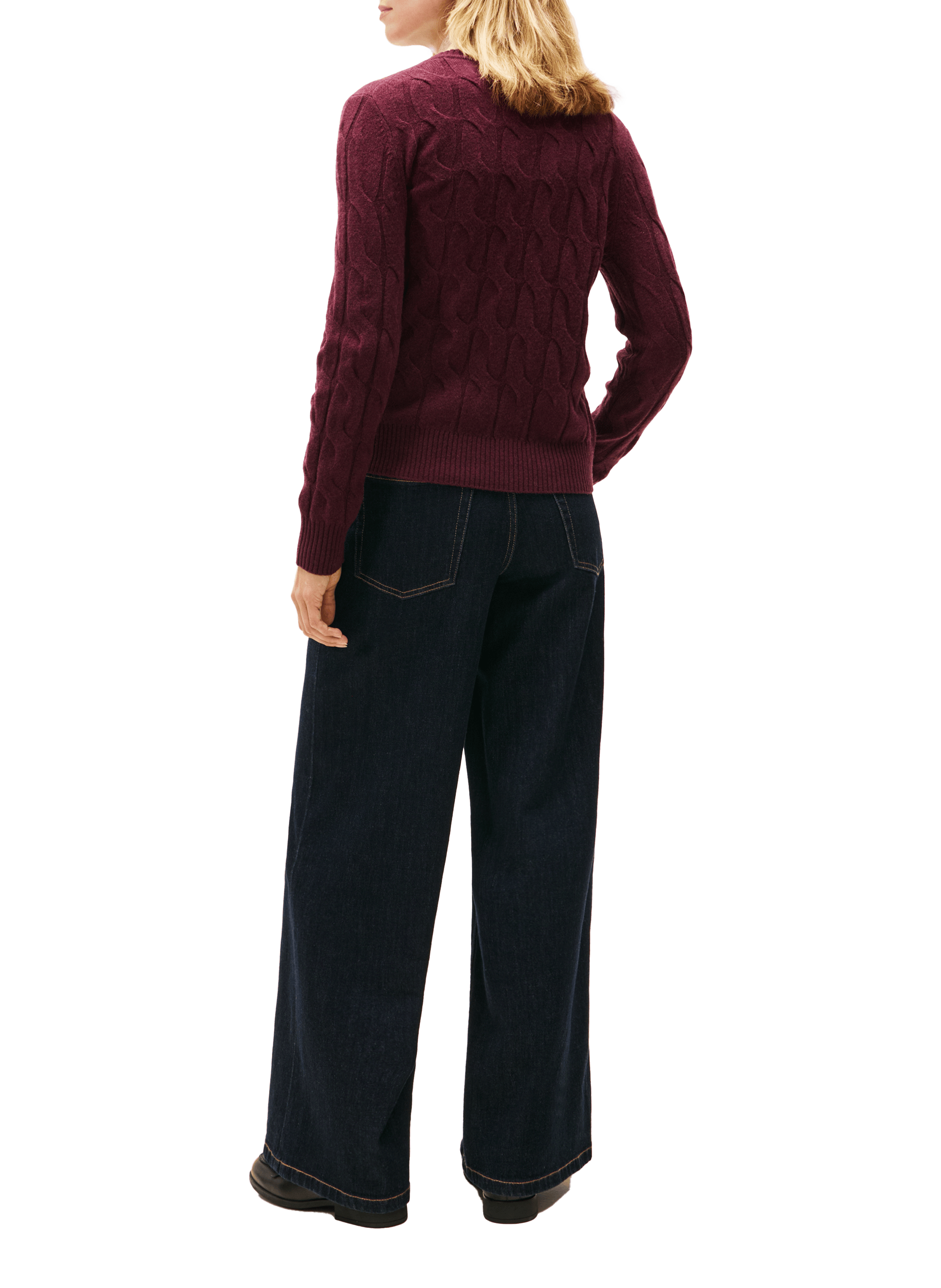 Pull torsadé en laine  TOMMY HILFIGER Rouge