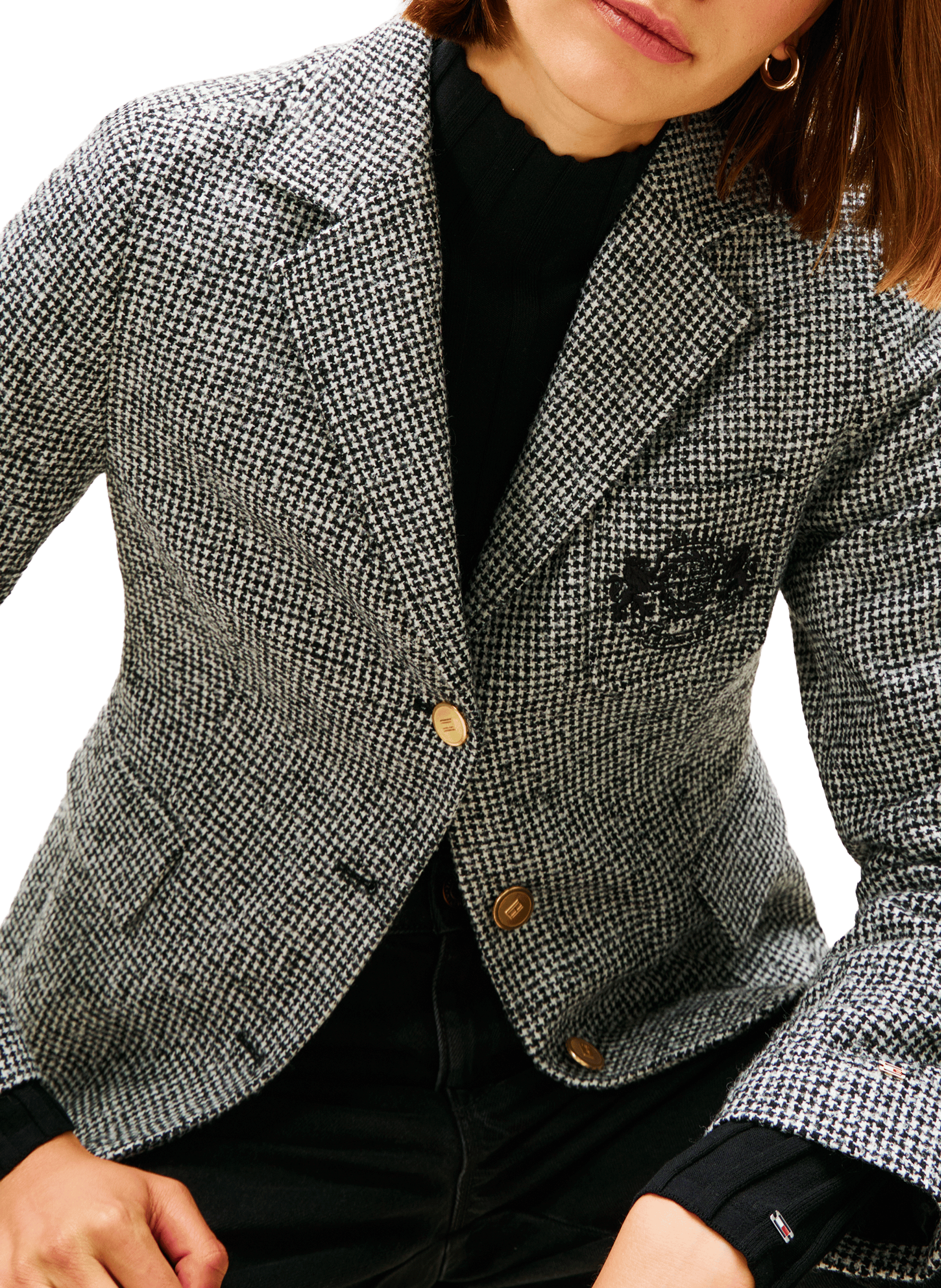 Blazer cintré en laine mélangée TOMMY HILFIGER Gris