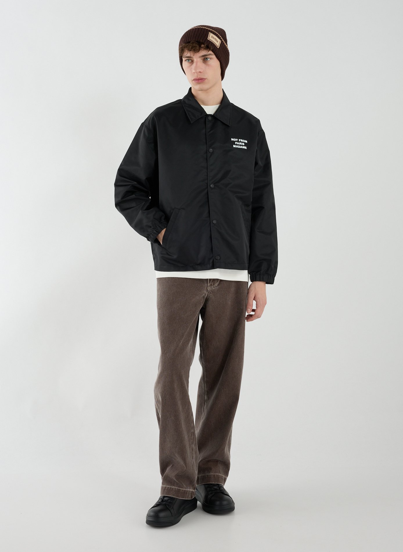 Ribbed Merino Wool Beanie DROLE DE MONSIEUR Brown