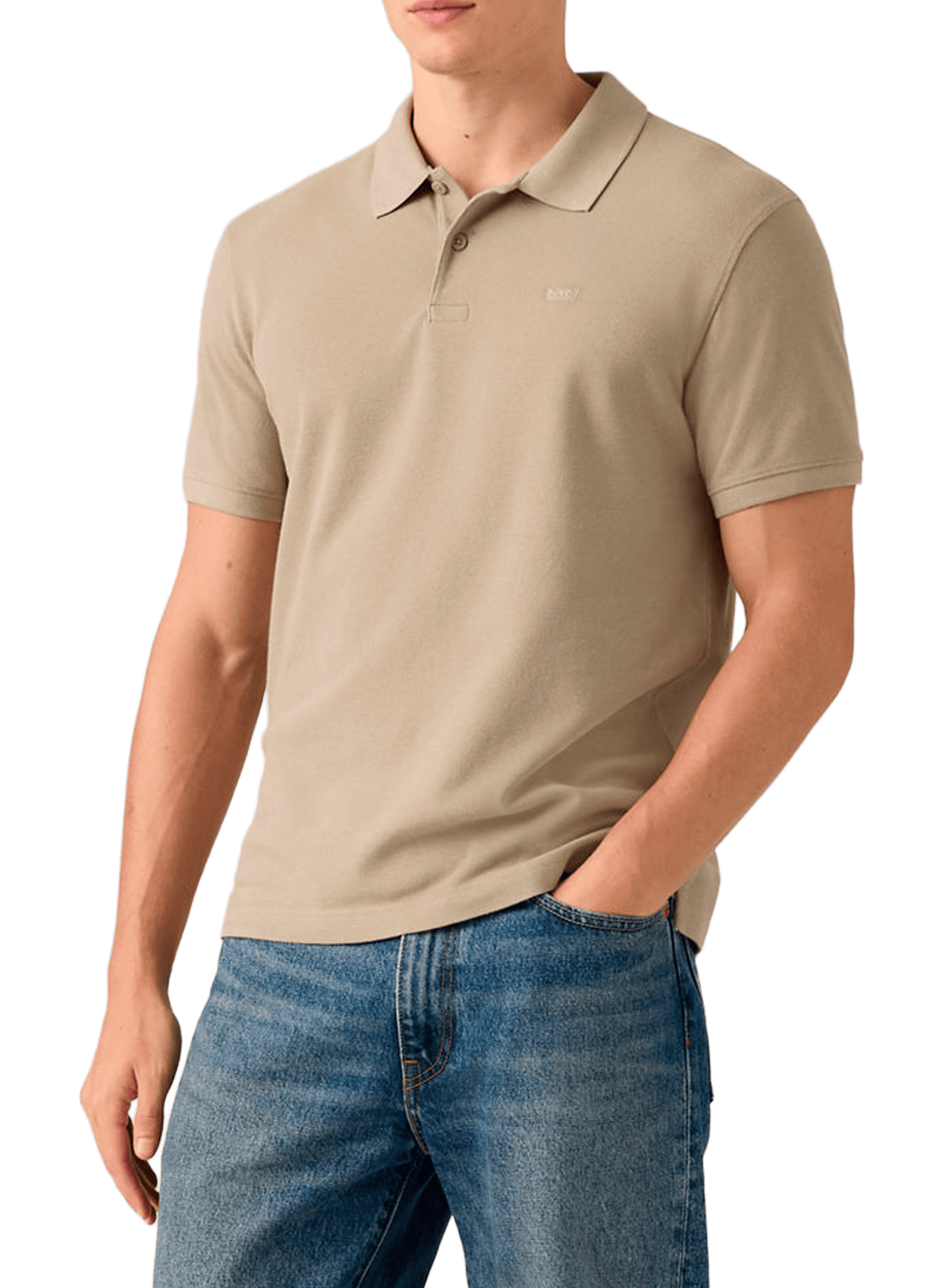 polo manches courtes en coton Kaki