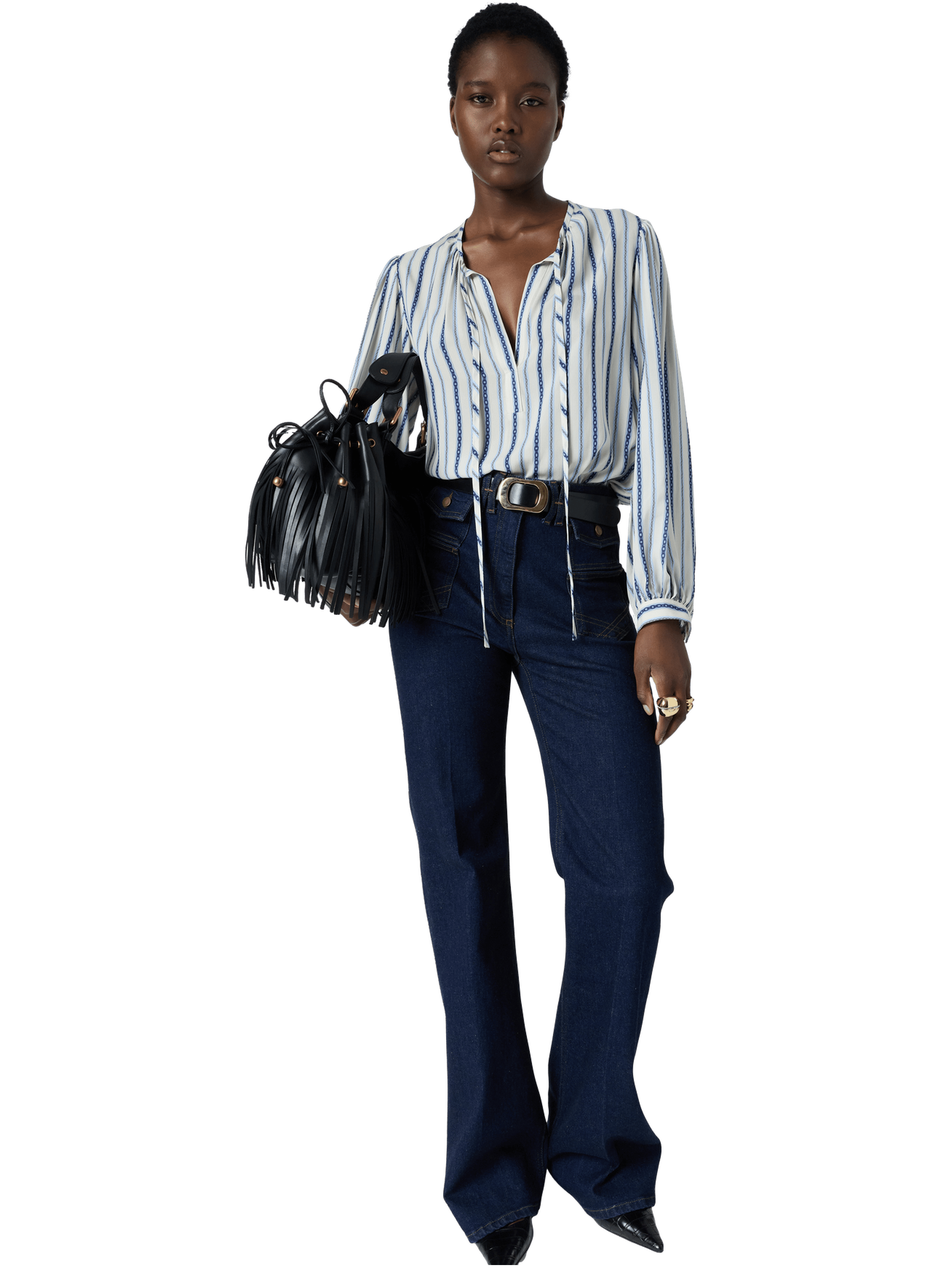 Blouse fluide imprimé chainettes - cammie GERARD DAREL Beige