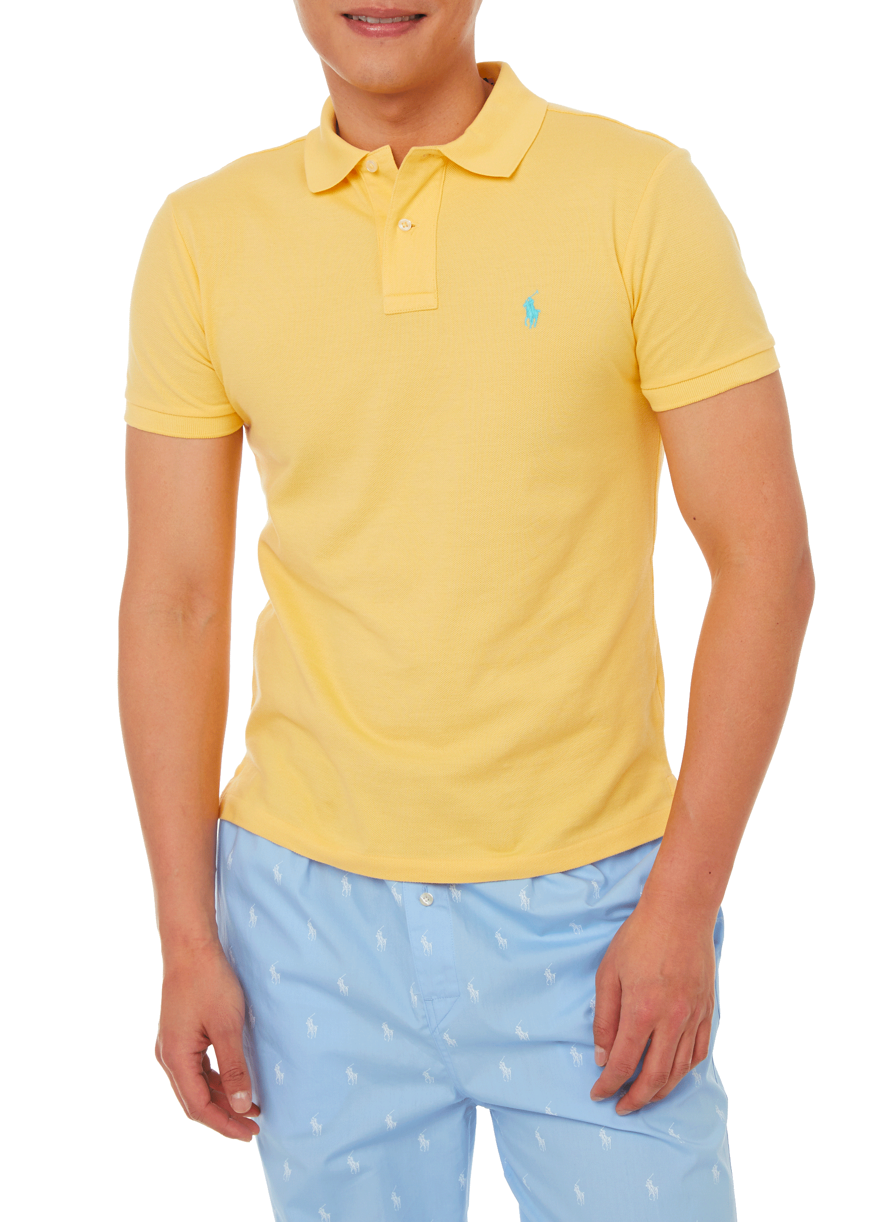 Polo slim en maille piqué de coton POLO RALPH LAUREN Jaune