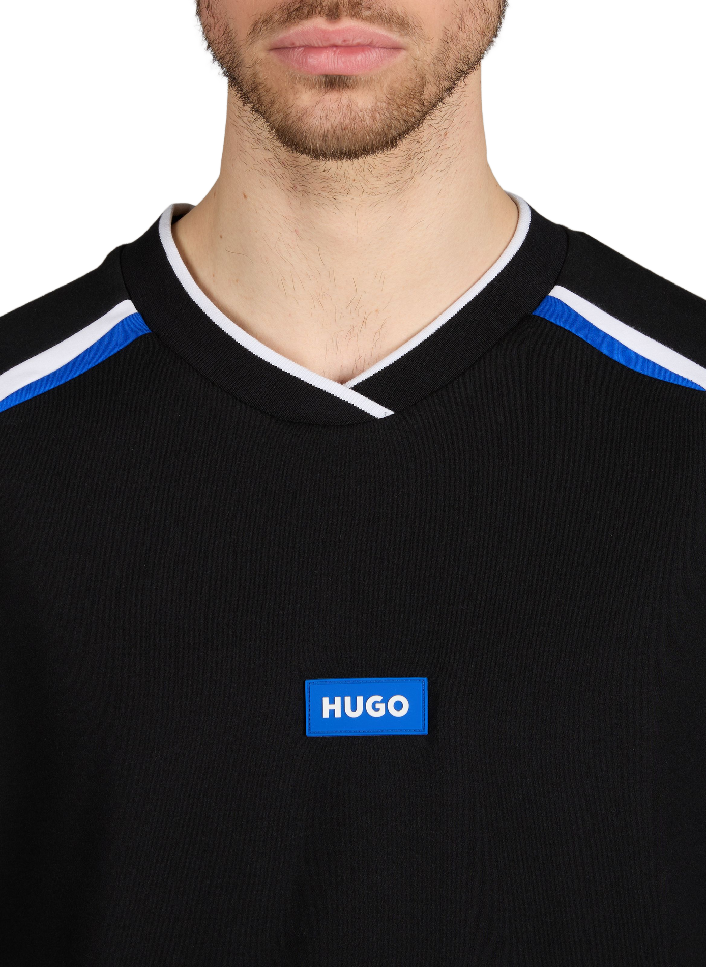 Oversized cotton blend t-shirt HUGO BLUE Black