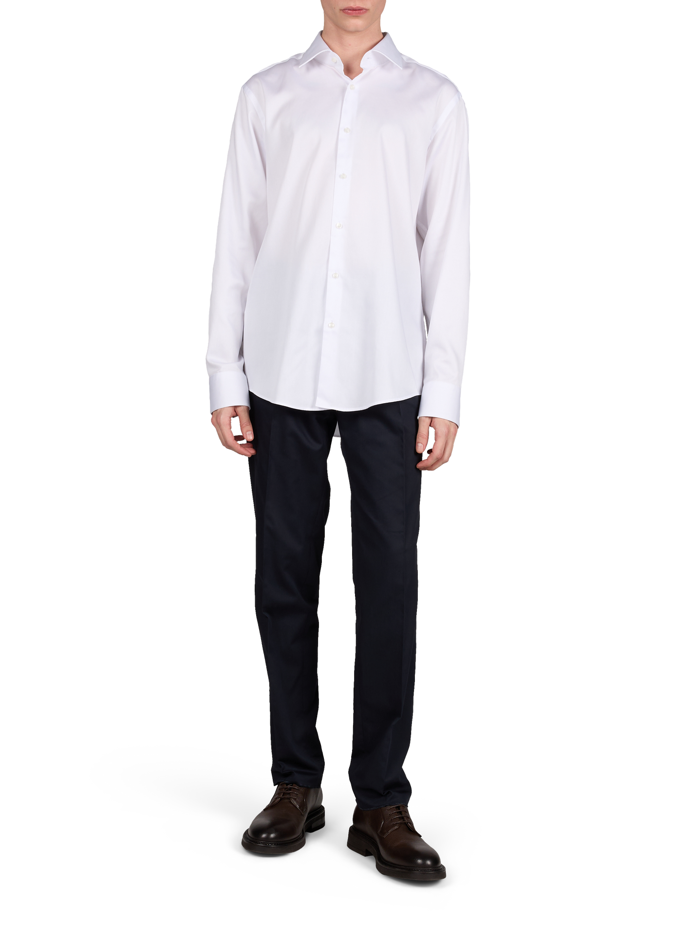 Chemise unie Joe en coton BOSS White