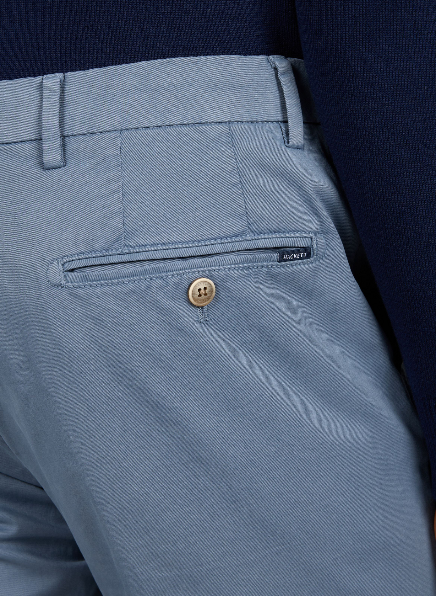 Pantalon chino en coton mélangé HACKETT Bleu