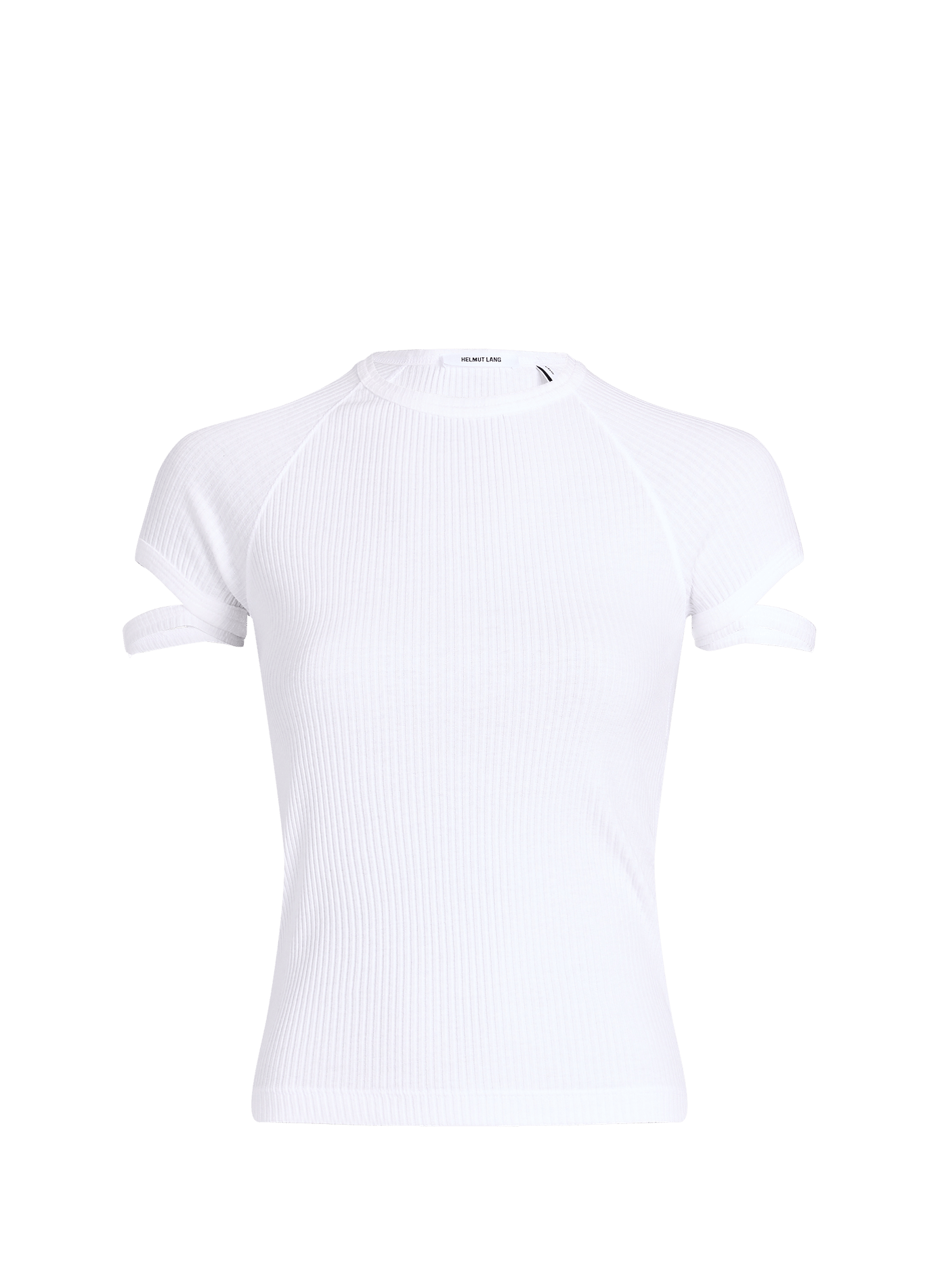 Ribbed T-shirt with cut-out sleeves in a cotton blend HELMUT LANG White