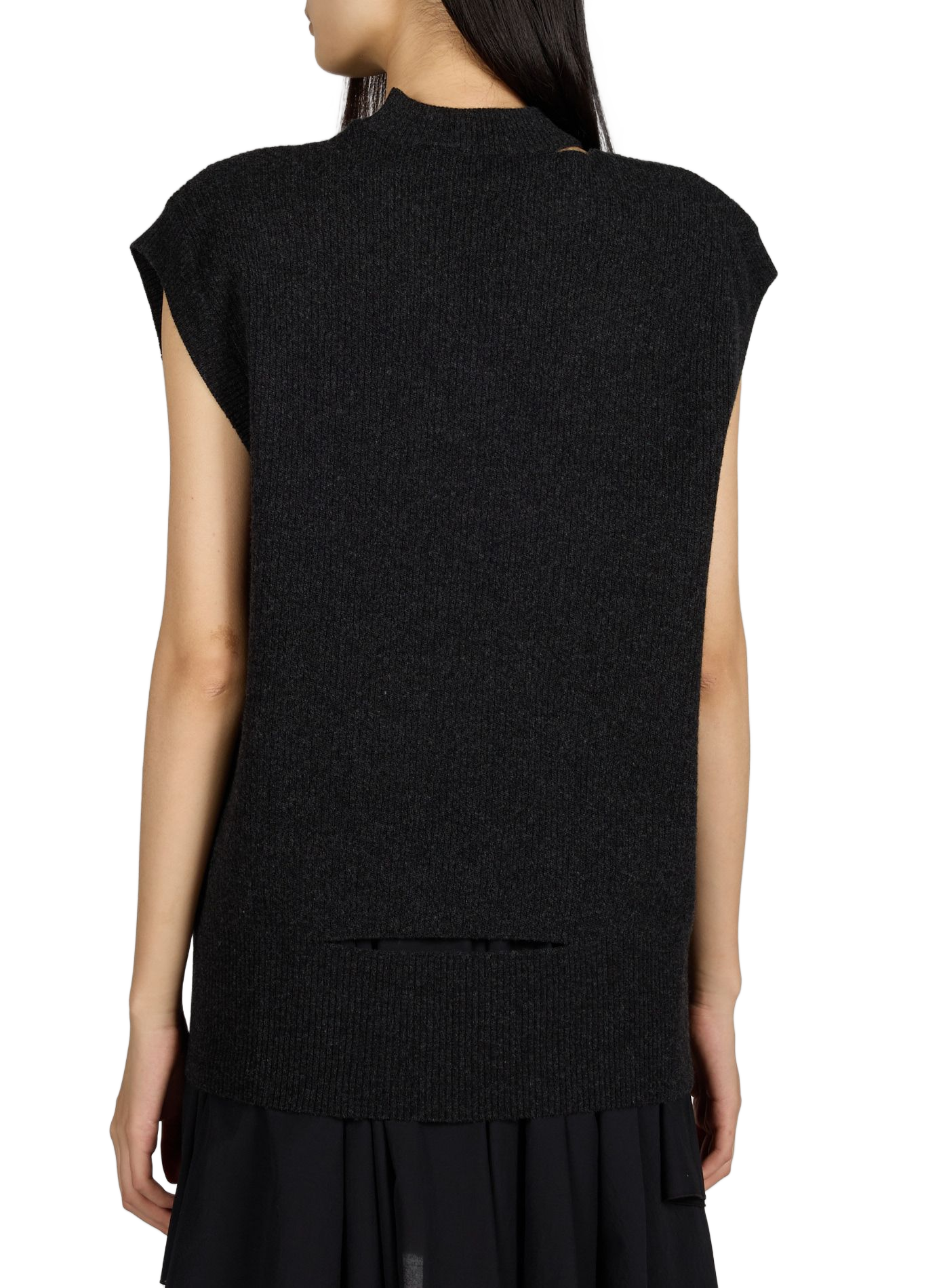 Sleeveless V-neck wool blend sweater SIMONE ROCHA Grey