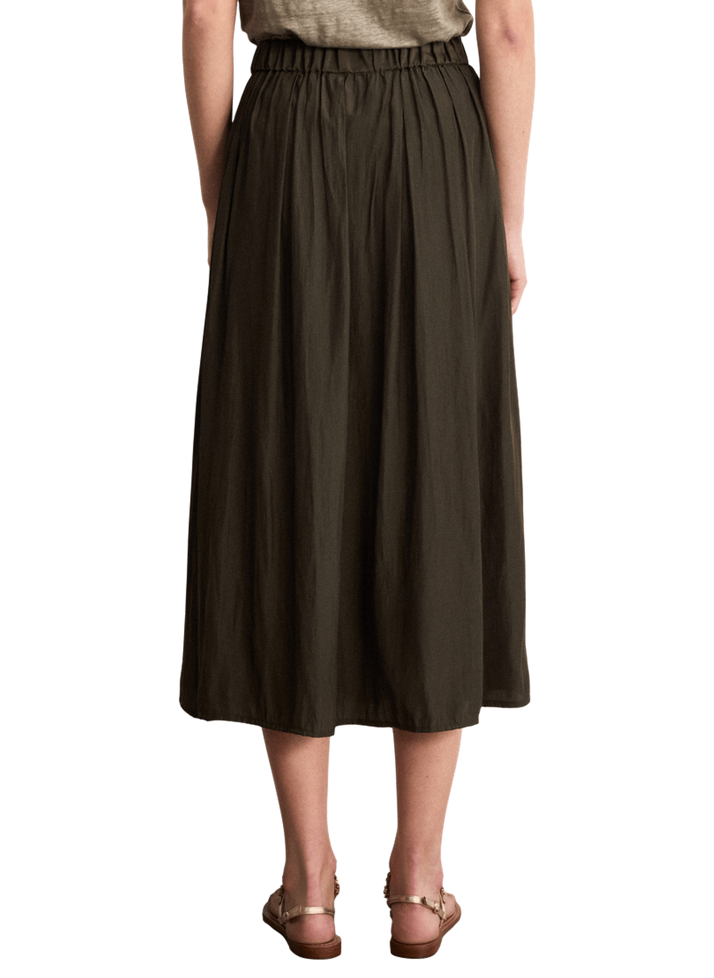 Jupe midi satinée plissée - naia PABLO Marron