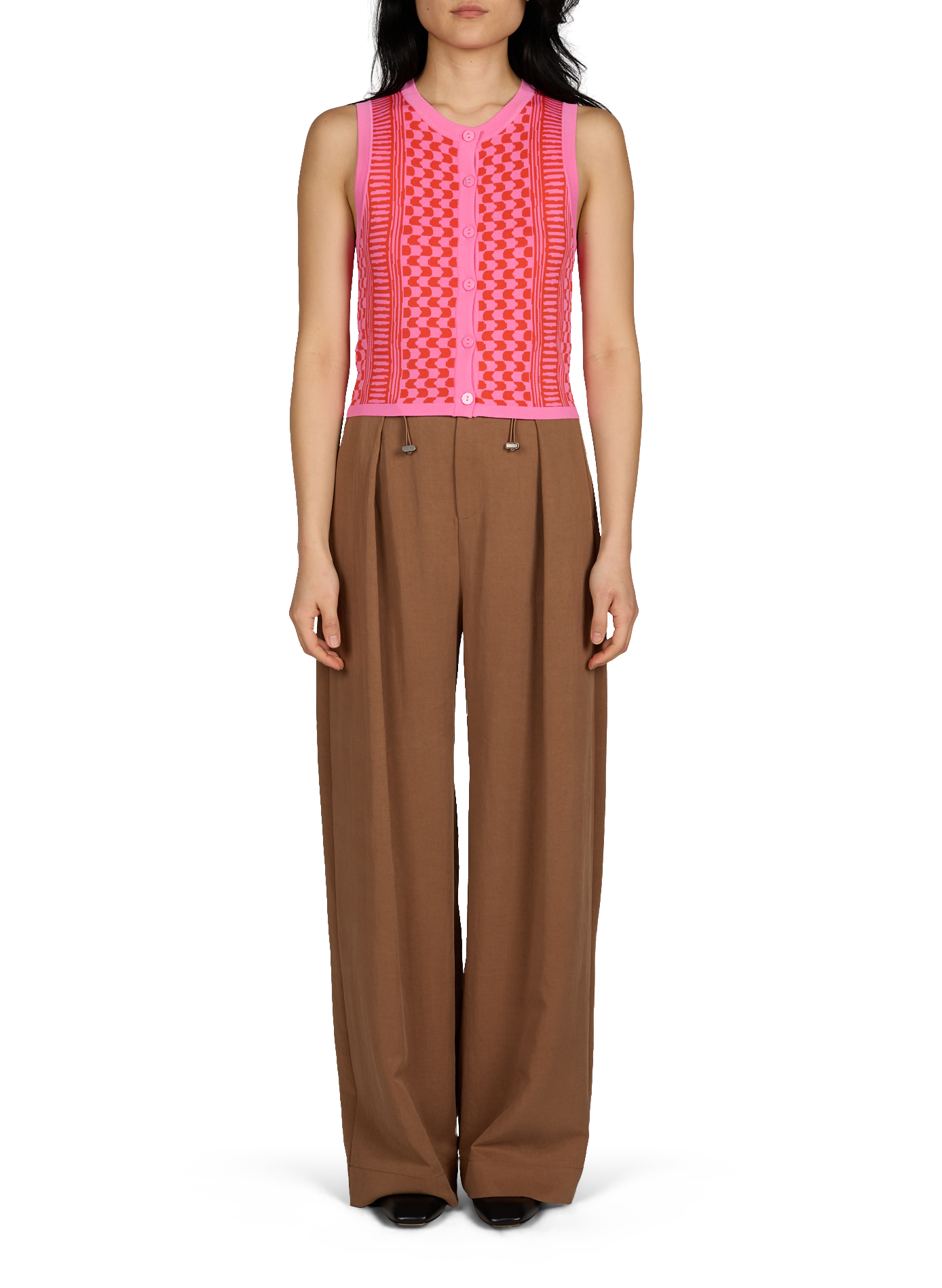 Buttoned top with pattern SUNCOO Pink