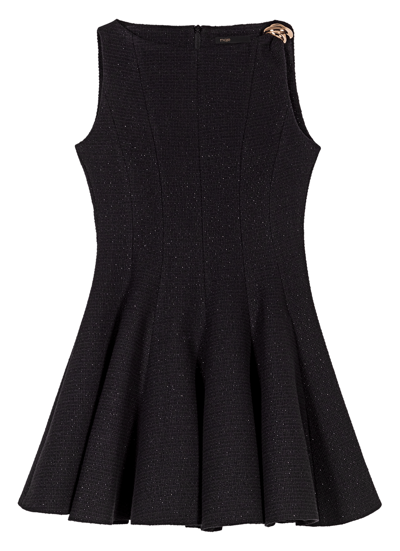 Robe courte évasée en coton mélangé MAJE Noir