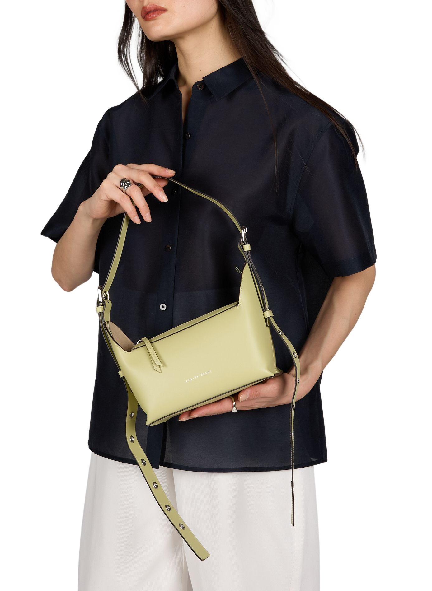 Sac à main Charlie en cuir de vache ZARINA ROUGE Vert