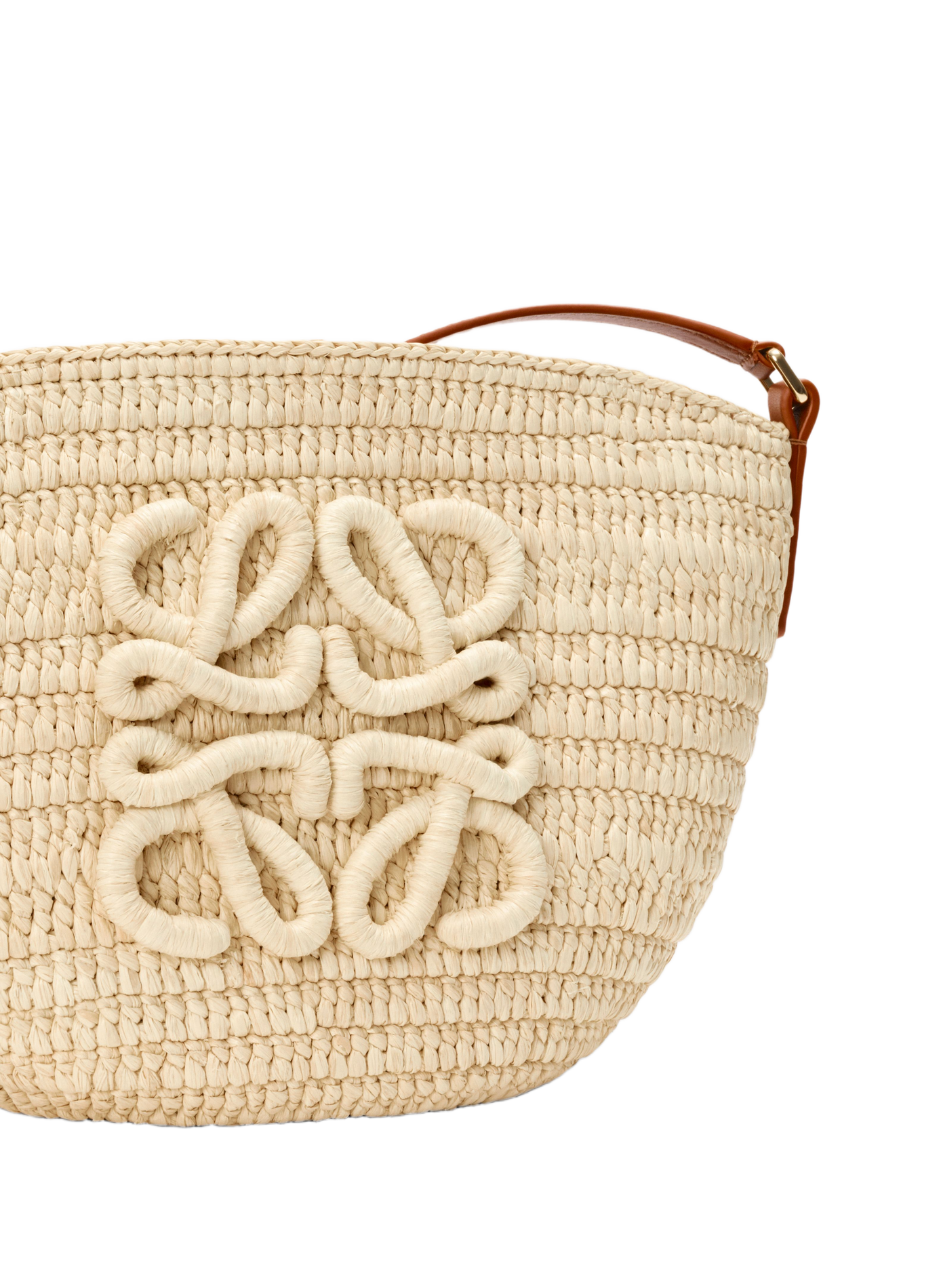 Pochette Eclipse en raphia et cuir de veau LOEWE Beige
