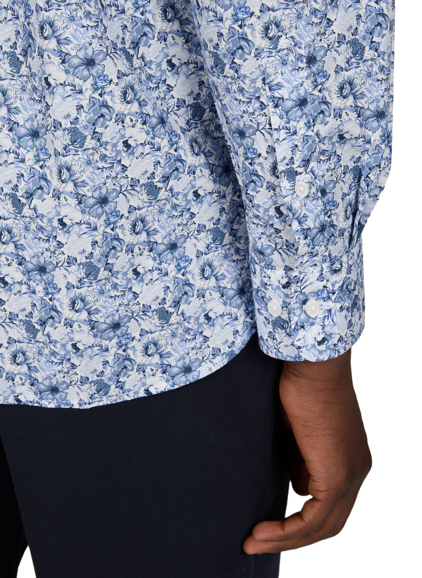 Chemise droite imprimée en coton EDEN PARK Bleu