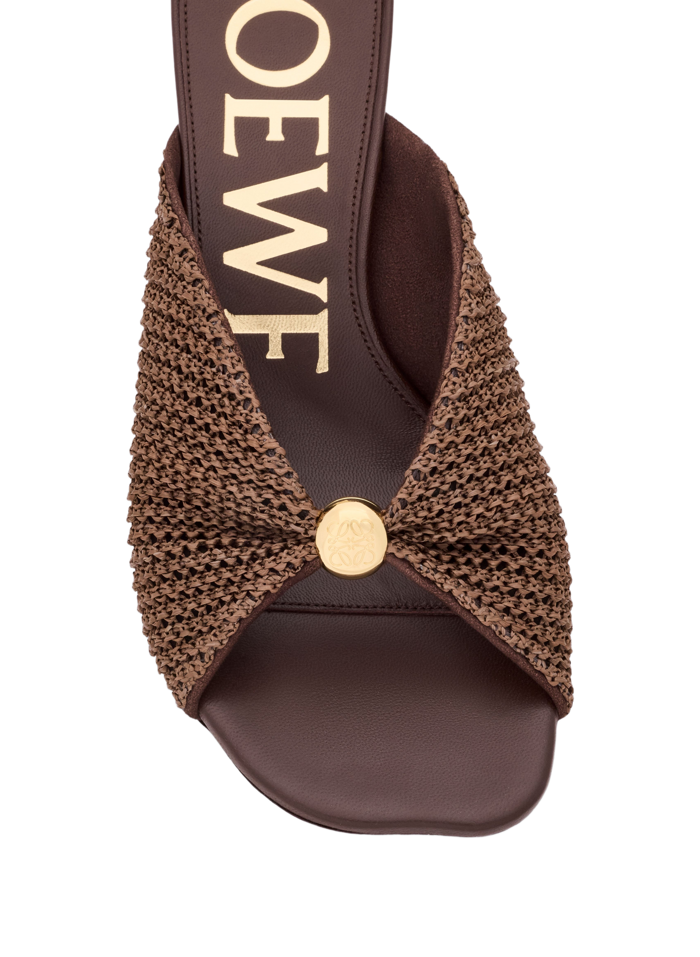 Pebble Soft Mules in raffia effect textile LOEWE Brown