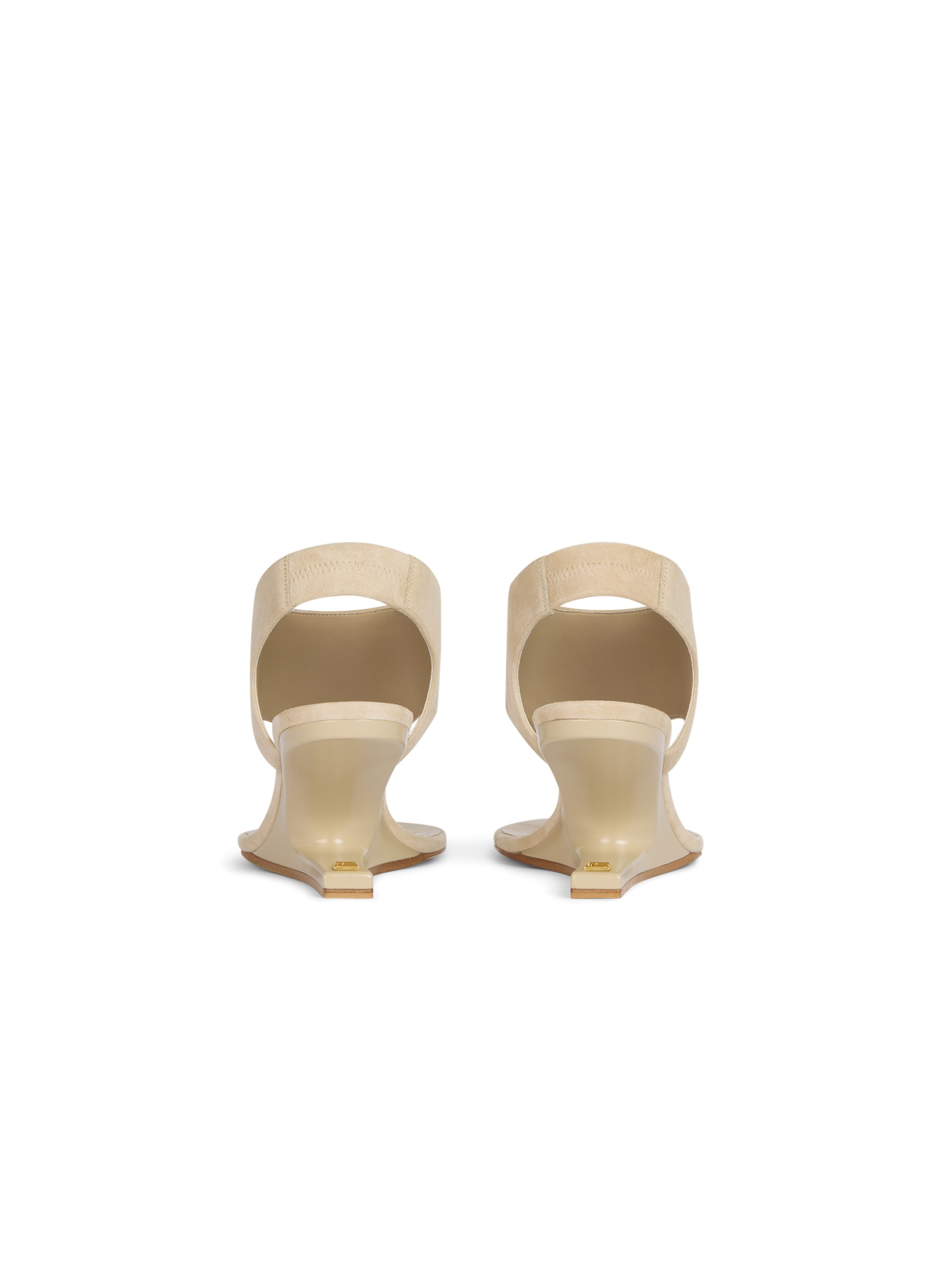 Sandales no wedge en cuir suédé BALMAIN Beige