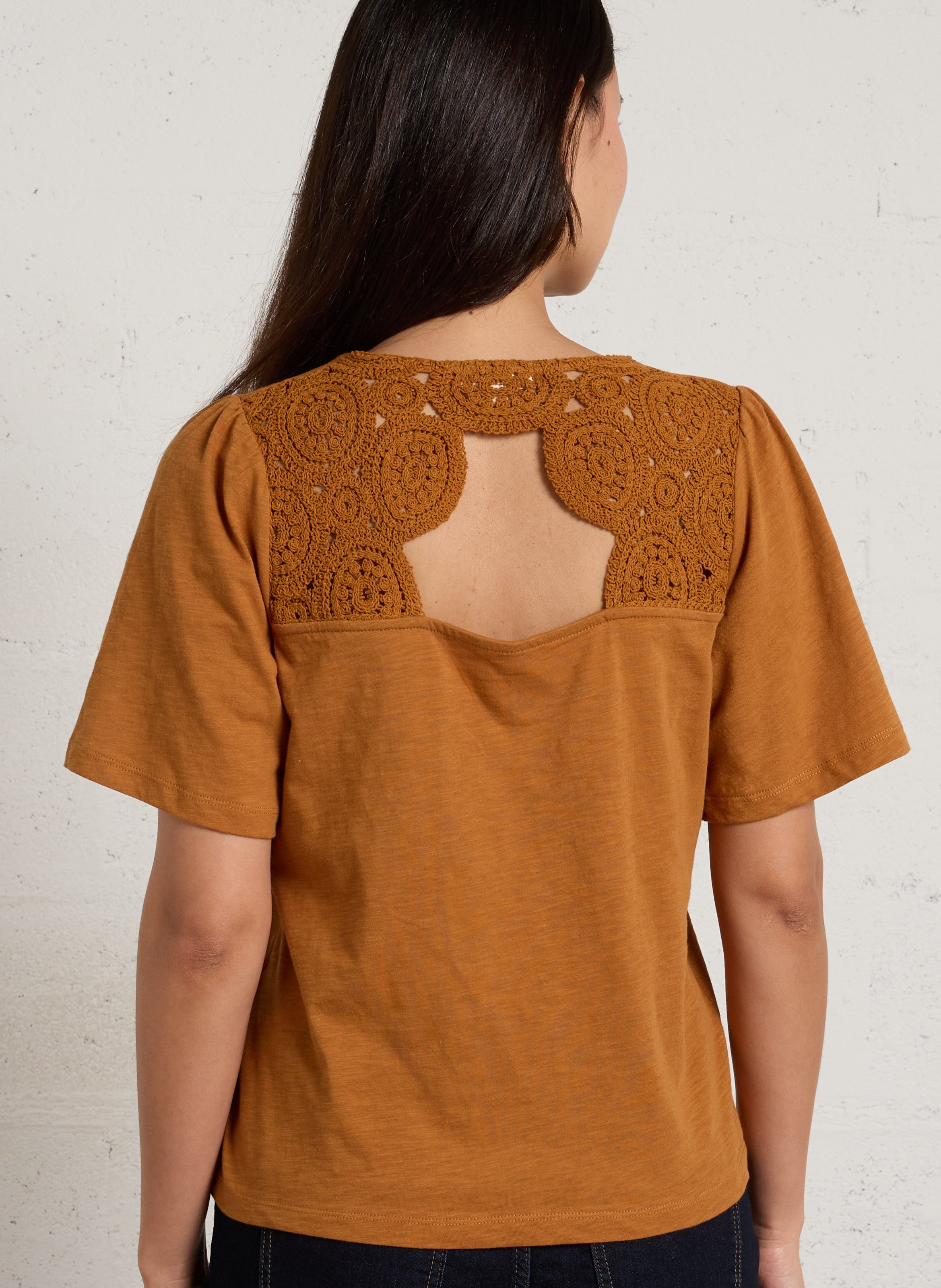 Tee-shirt col v en coton bio leonard MAISON 123 Doré
