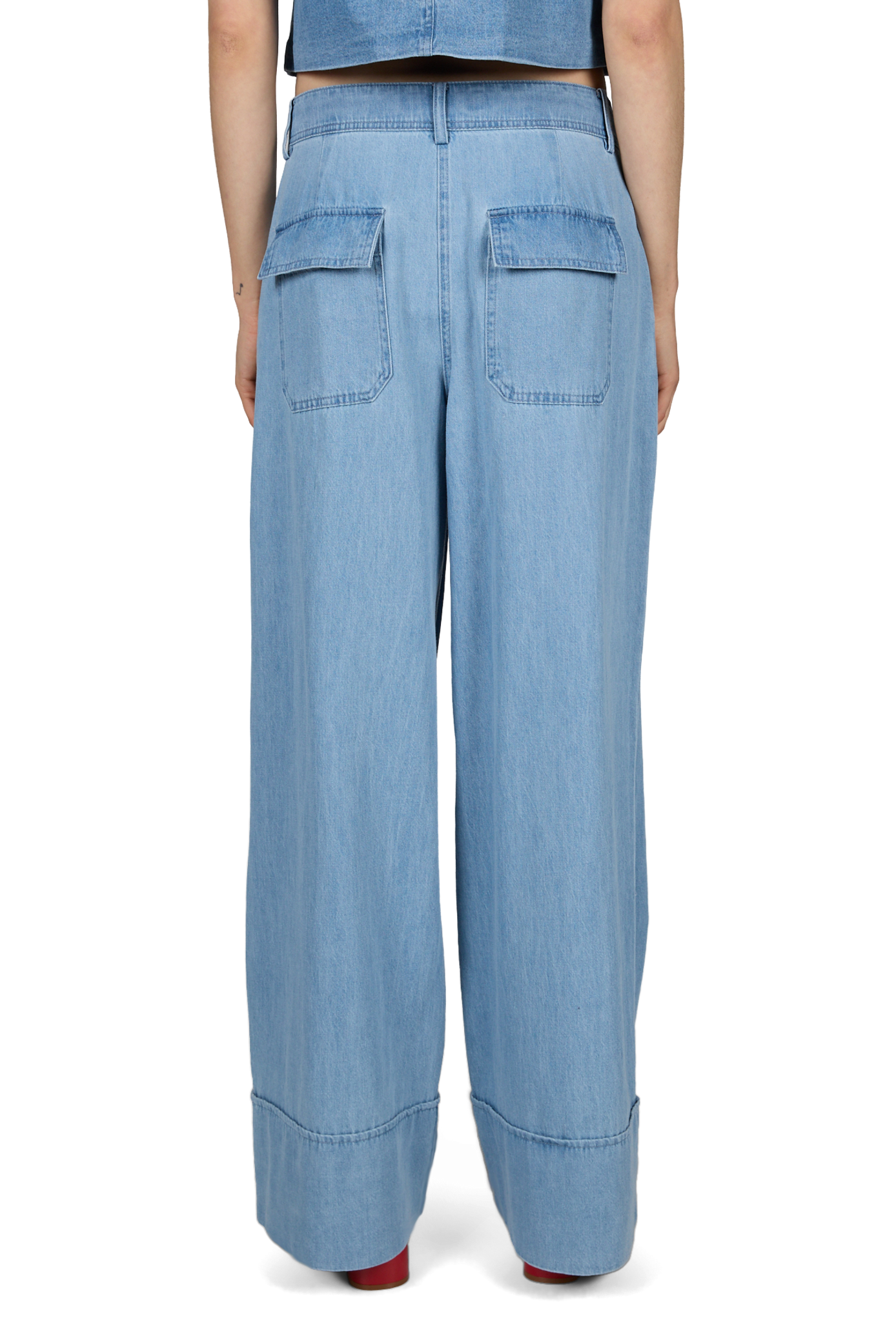 Cotton Wide-leg trousers ROUGE EDIT Blue