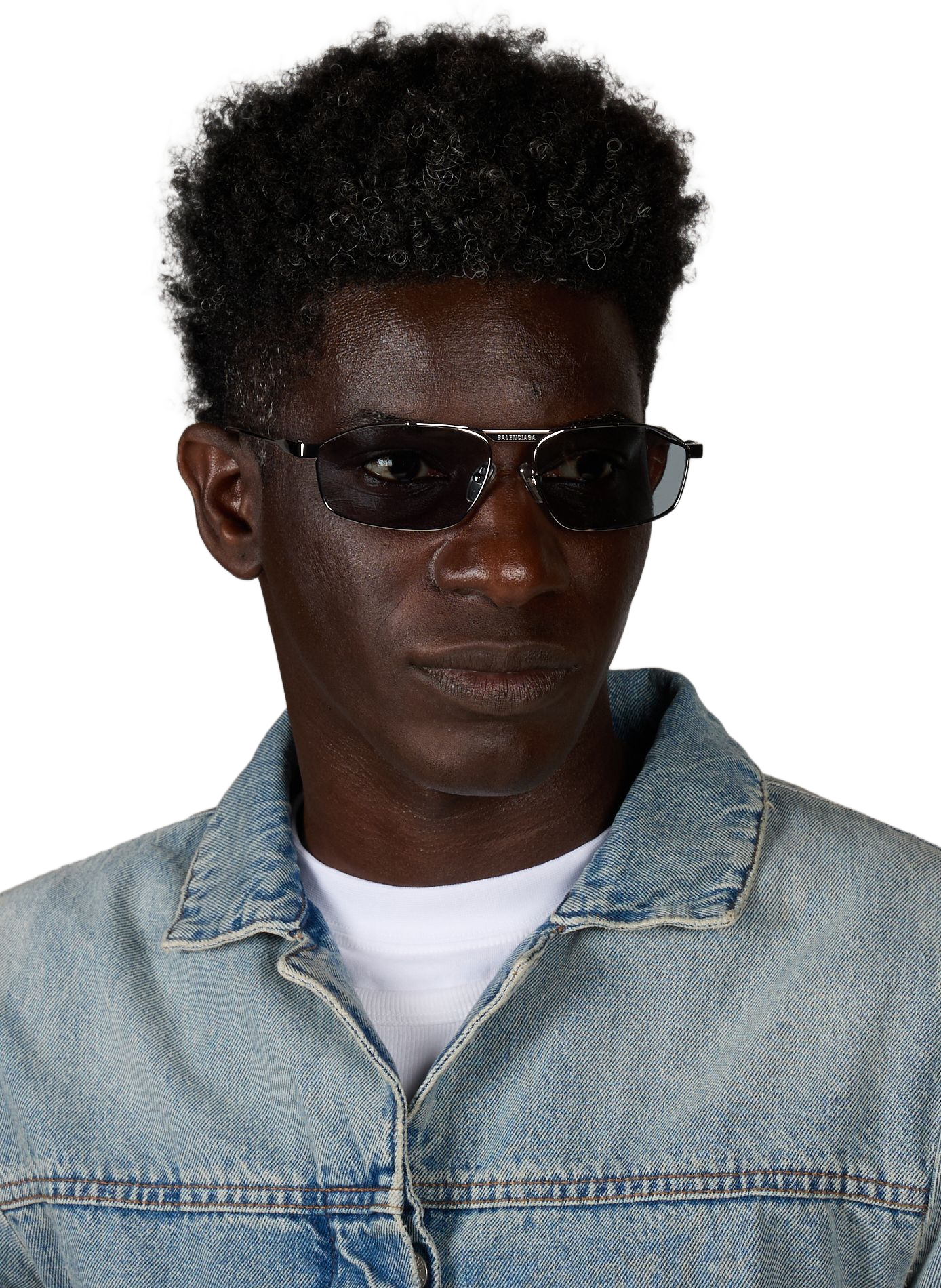Sonnenbrille mit metallischen dünnen Bügeln BALENCIAGA Silber