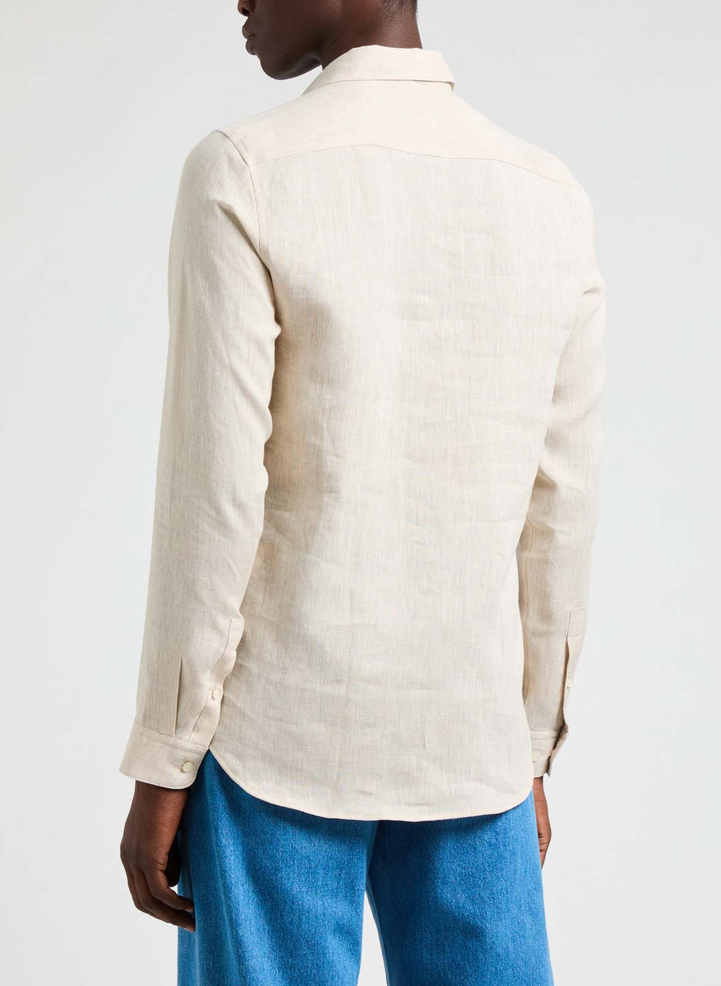 Chemise slim Flin-S en lin  AU PRINTEMPS PARIS Beige