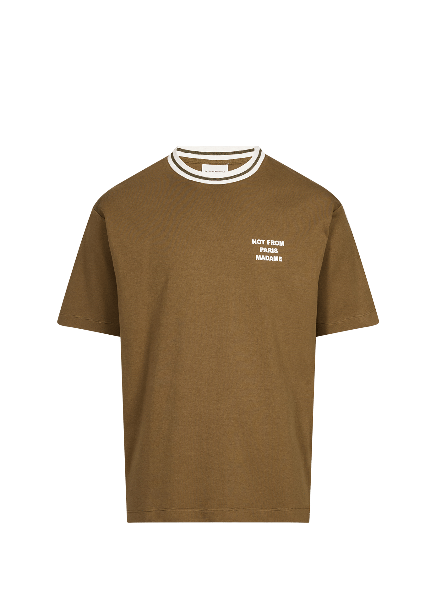Round neck cotton t-shirt DROLE DE MONSIEUR Khaki