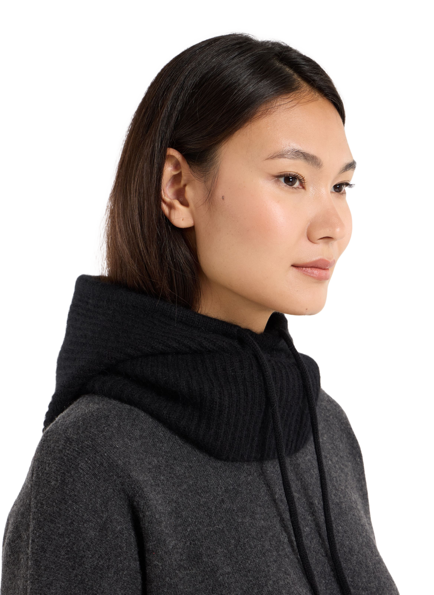 Cagoule en maille côtelée ajustable SAISON 1865 Noir