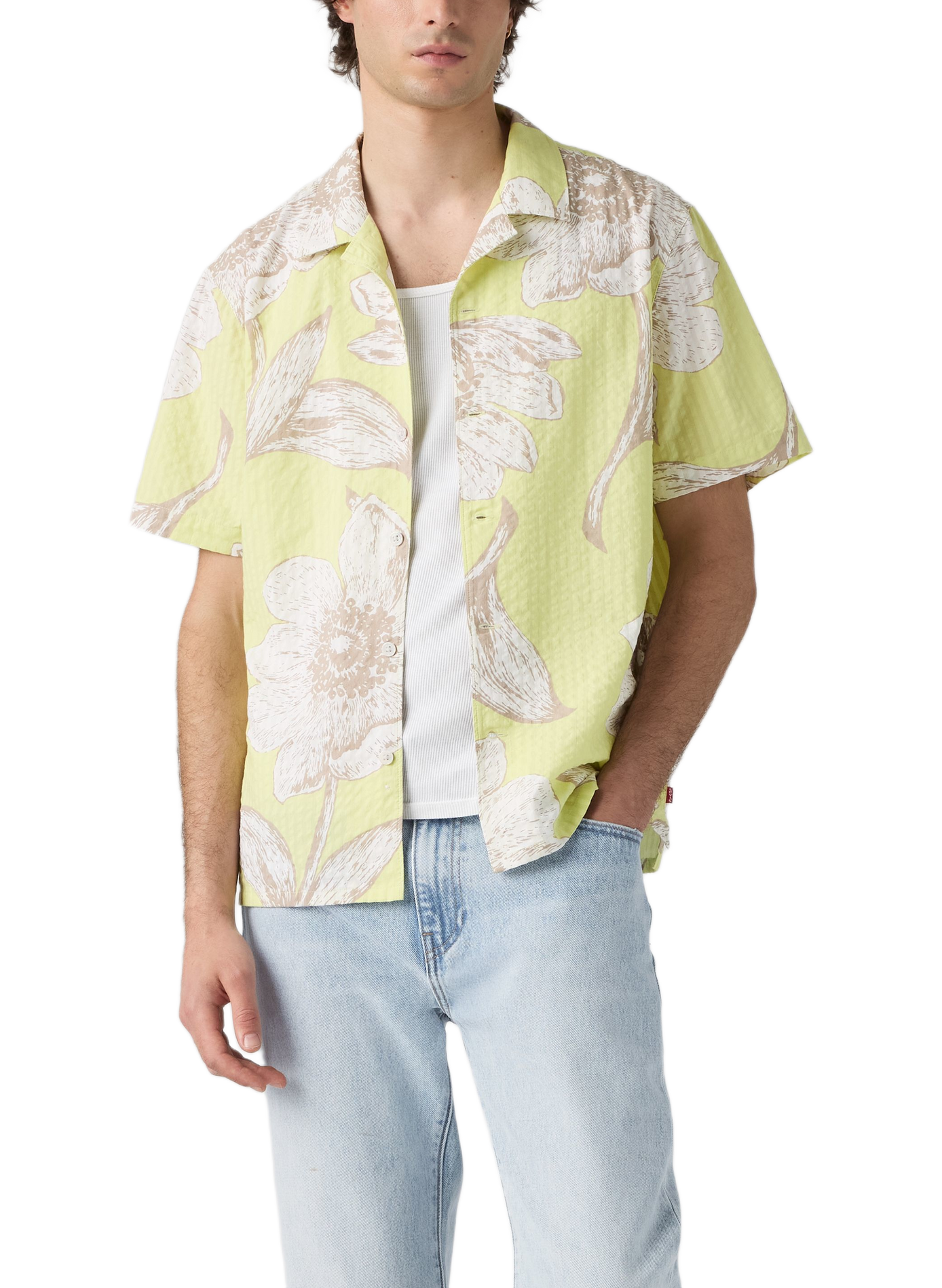 Chemise droit imprimé en coton mélangé LEVI'S Vert