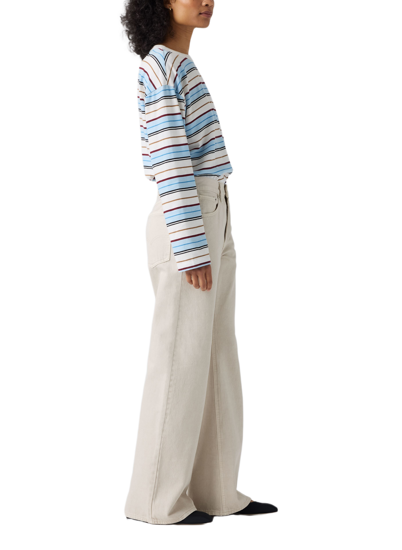 Schlabberhose Bootcut aus Baumwolle LEVI'S Weiss