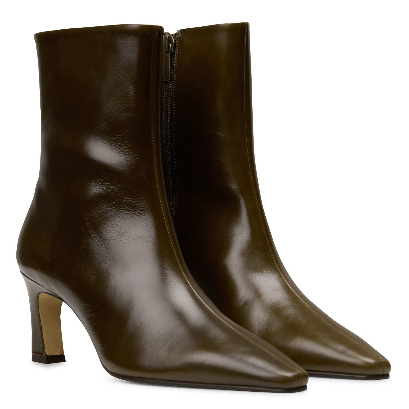 Bottines zippées en cuir emilie | Vert BOBBIES Femme