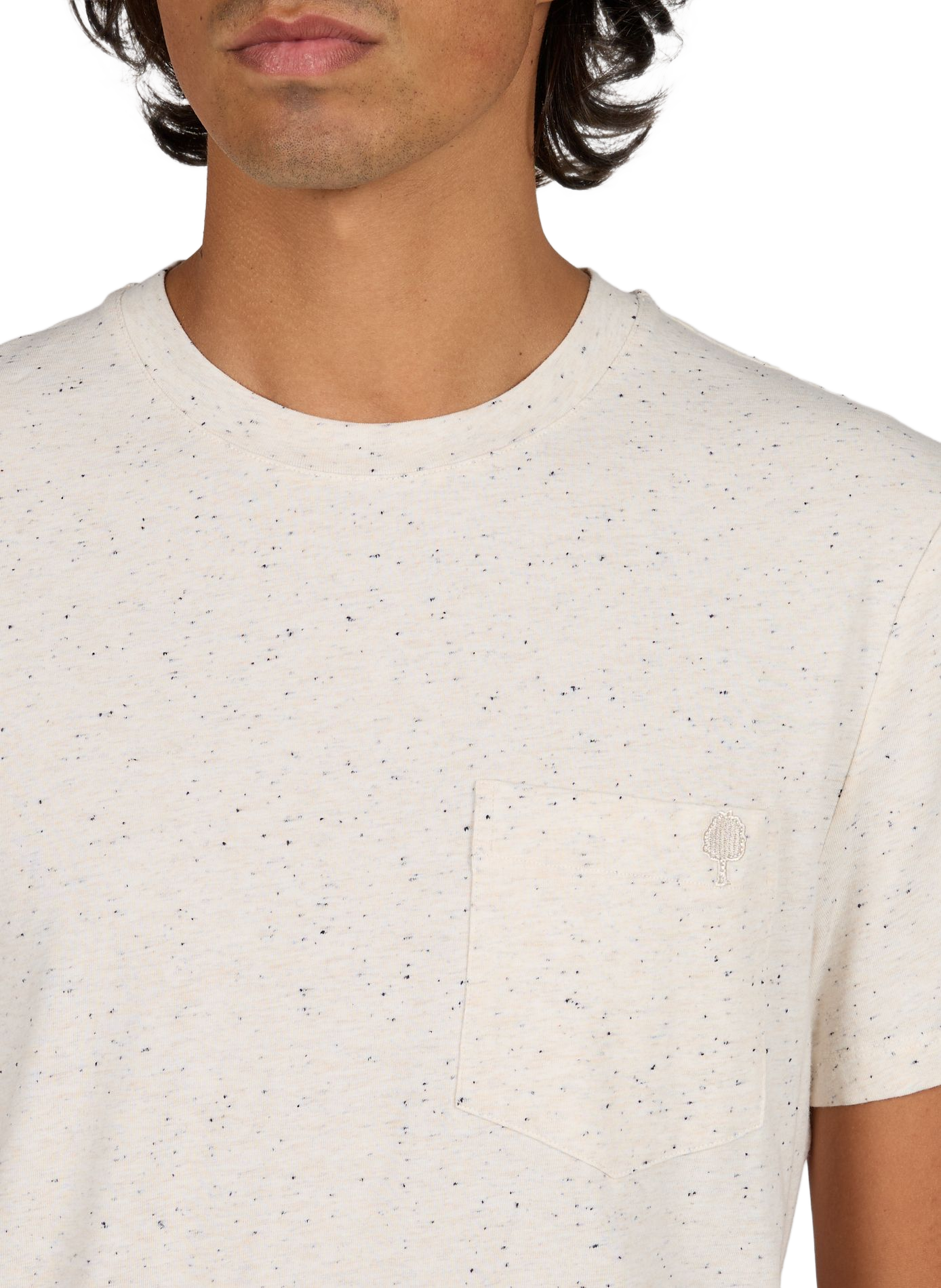 Straight fit round neck speckled t-shirt FAGUO Beige