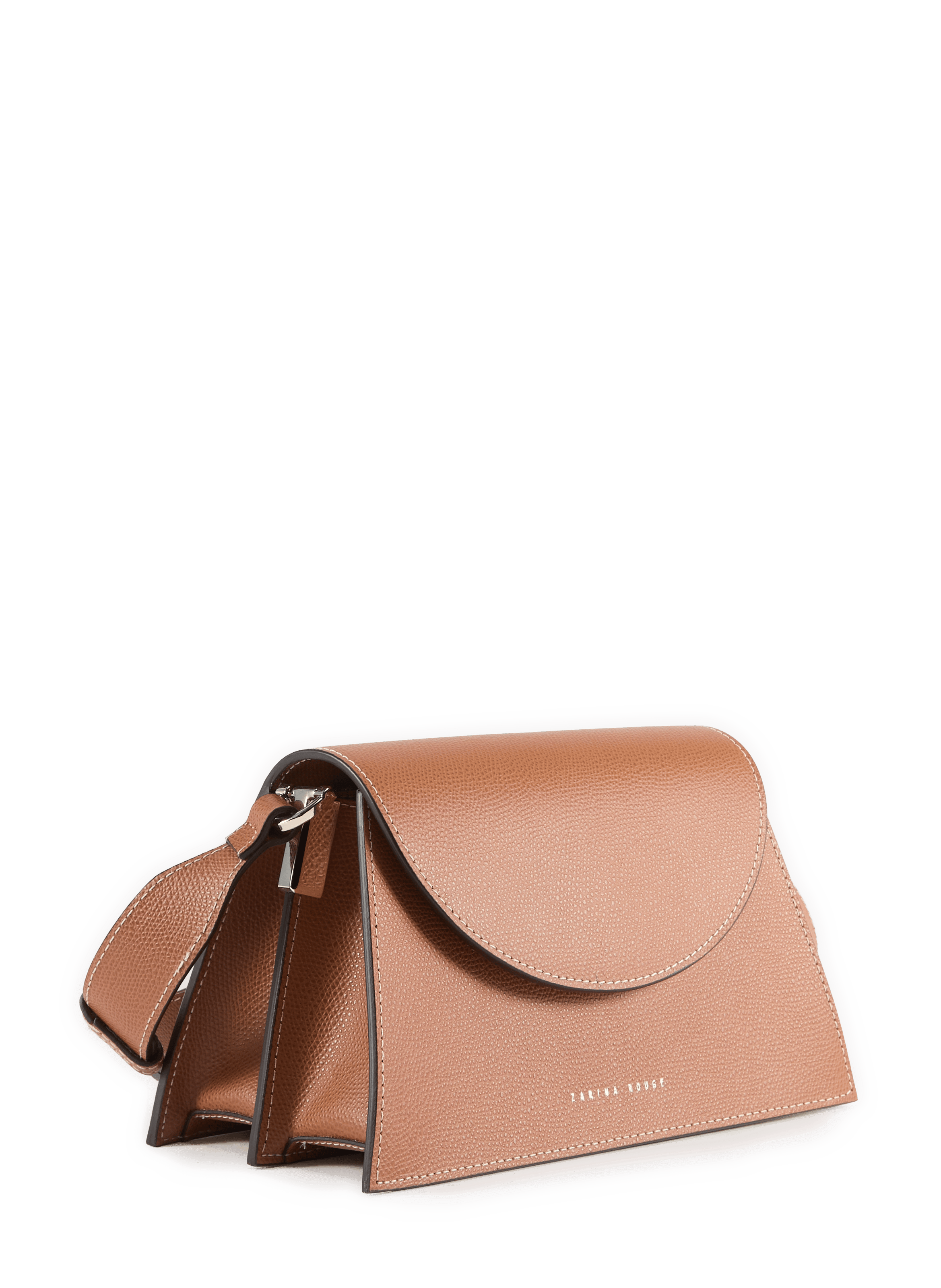Adjustable leather shoulder bag ZARINA ROUGE Brown