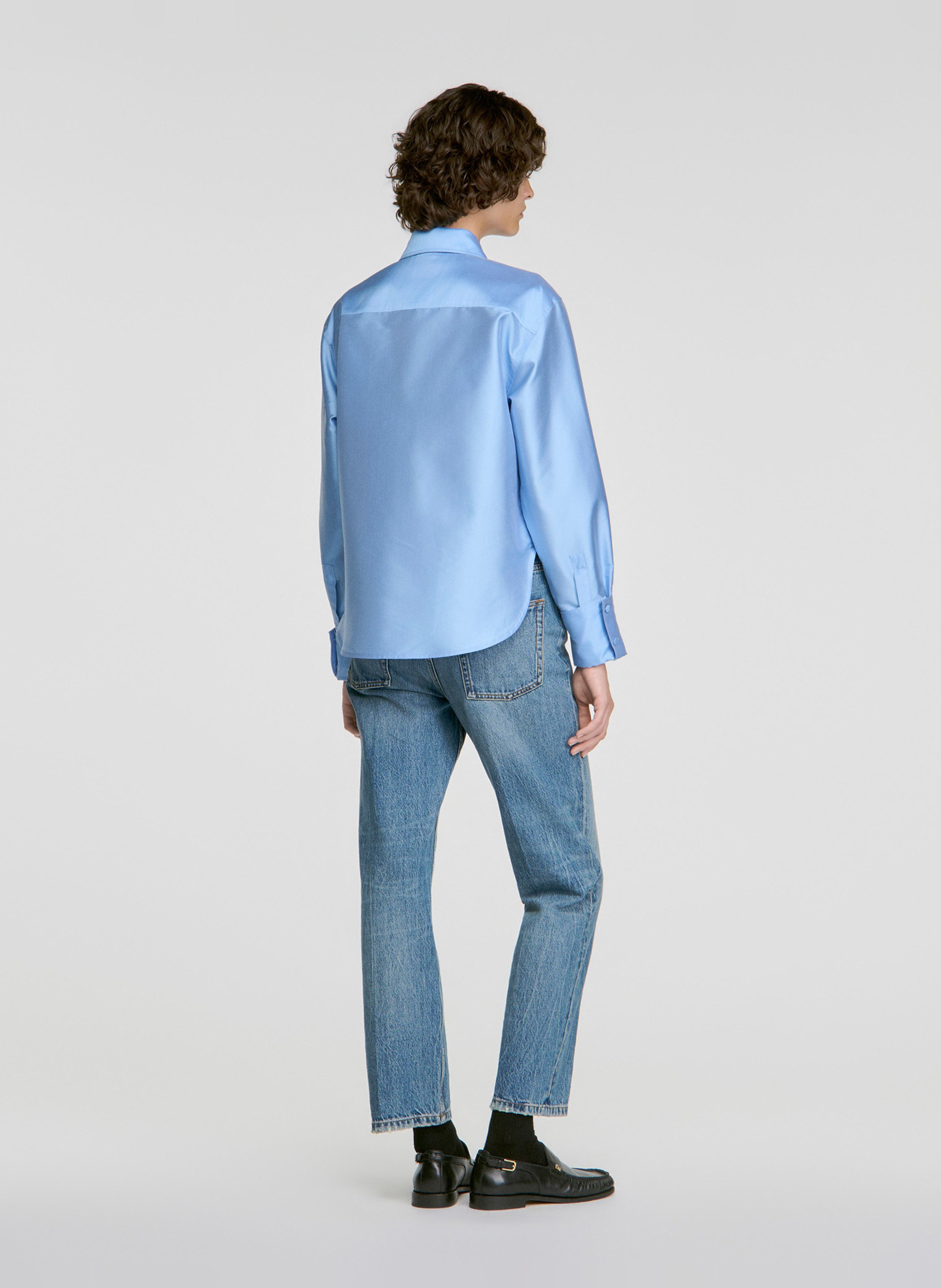 Chemise droite col classique SANDRO Bleu