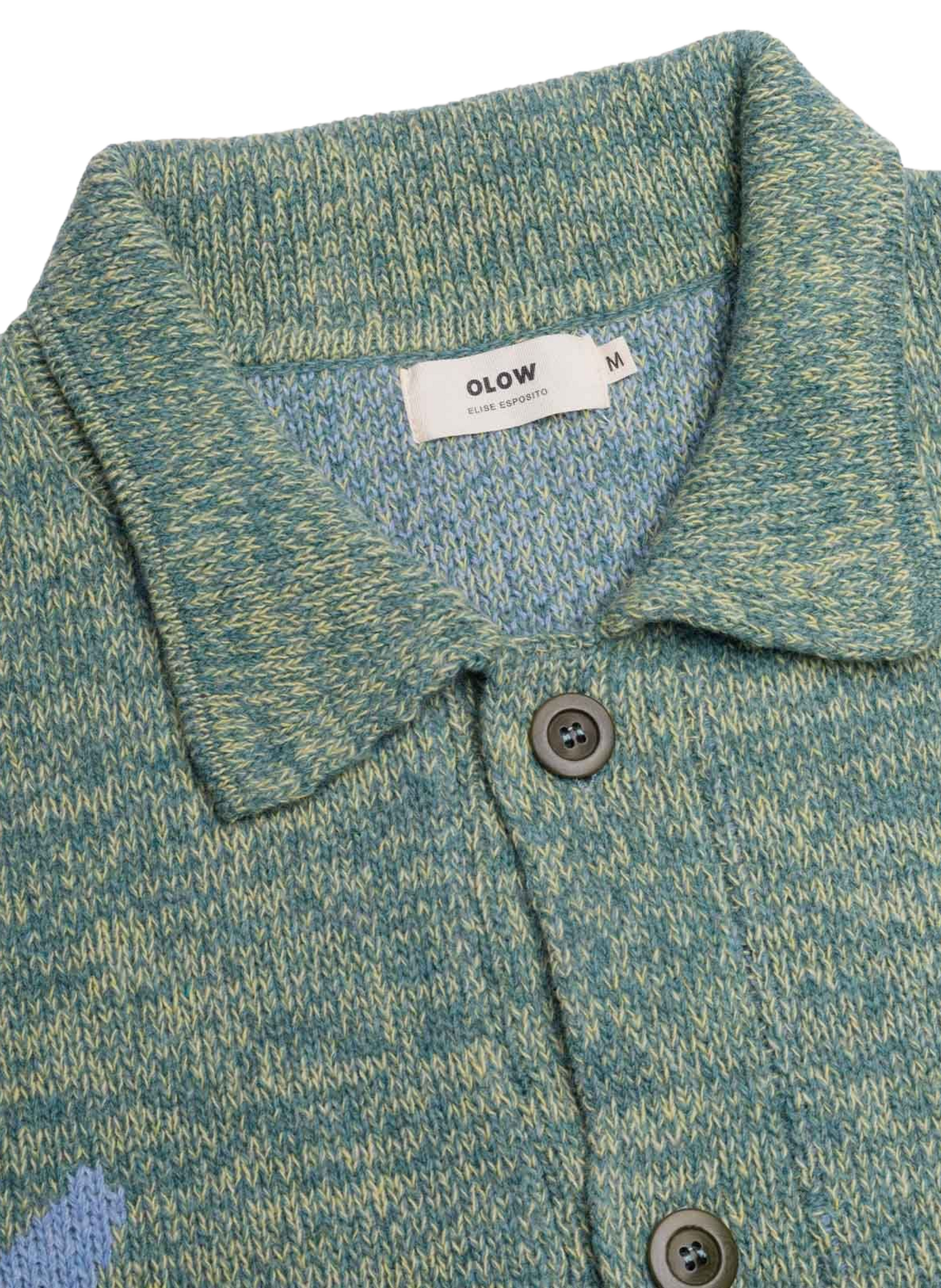 Gilet col classique en laine mélangée OLOW Vert