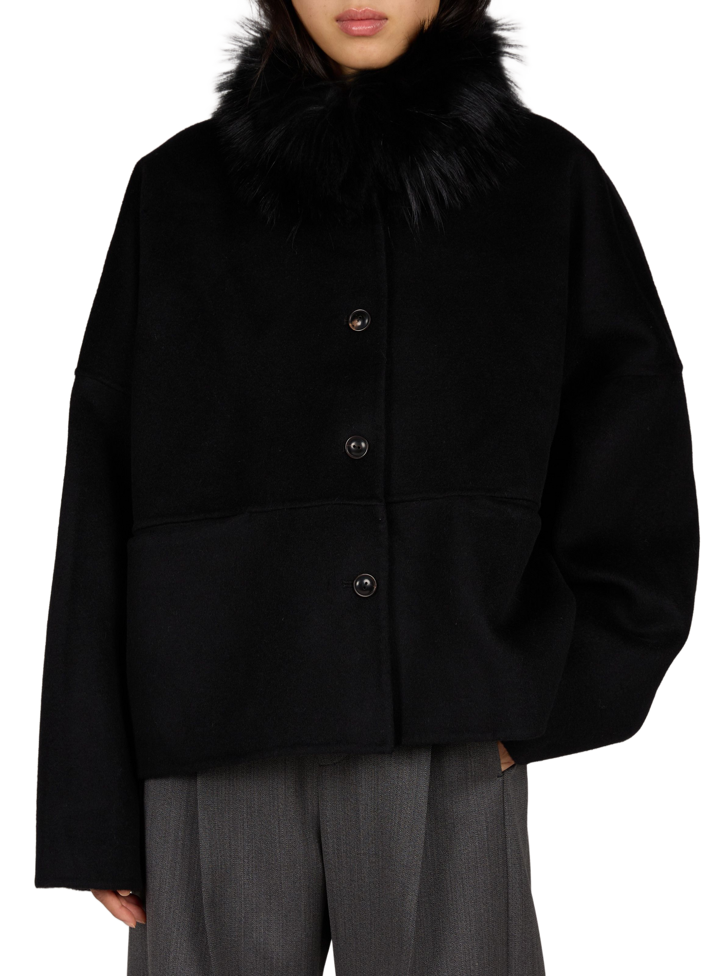 Cléo short coat in a wool blend VIKTORIA CHAN Black