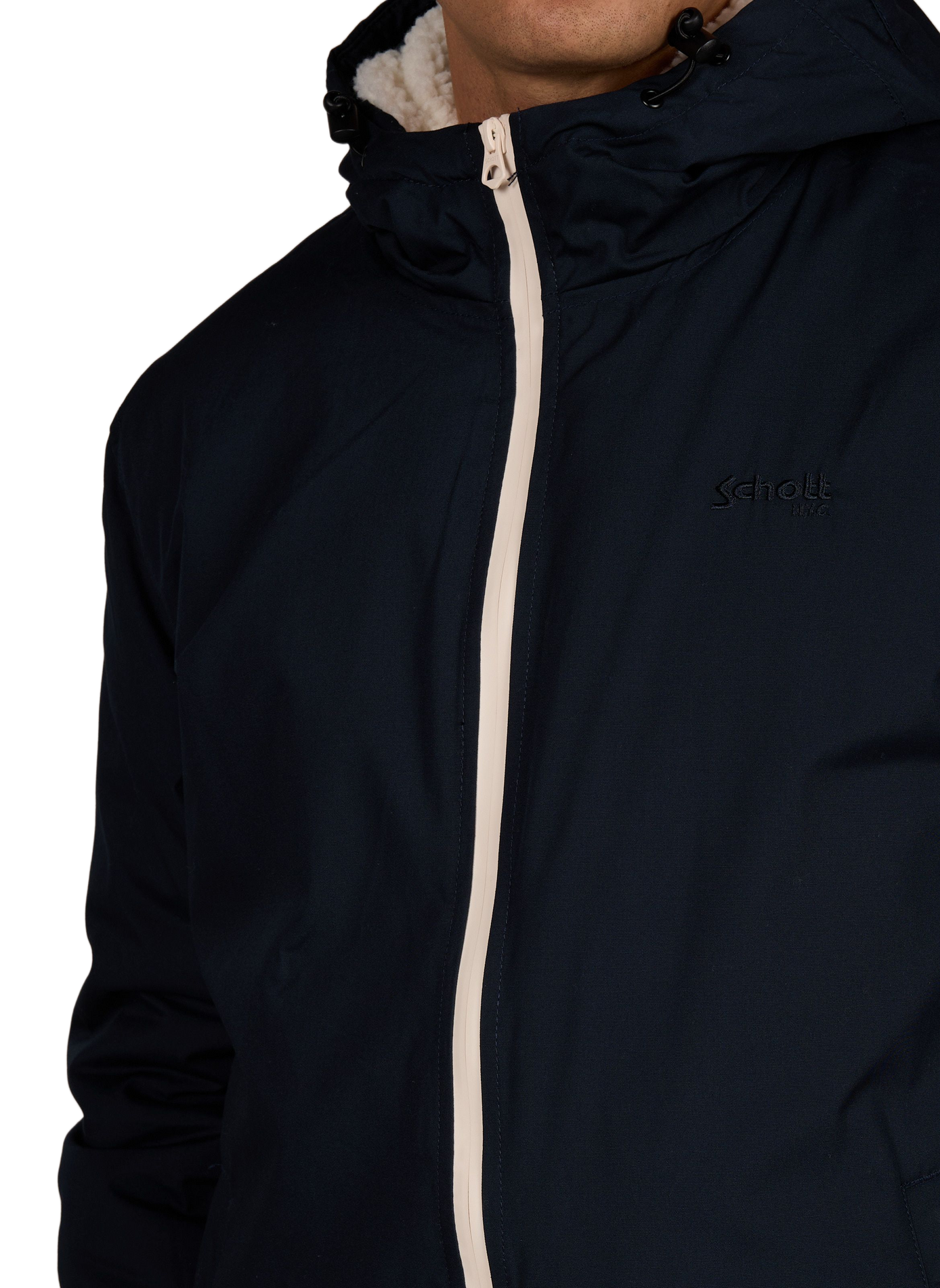 Bluster straight fit high neck parka SCHOTT Blue