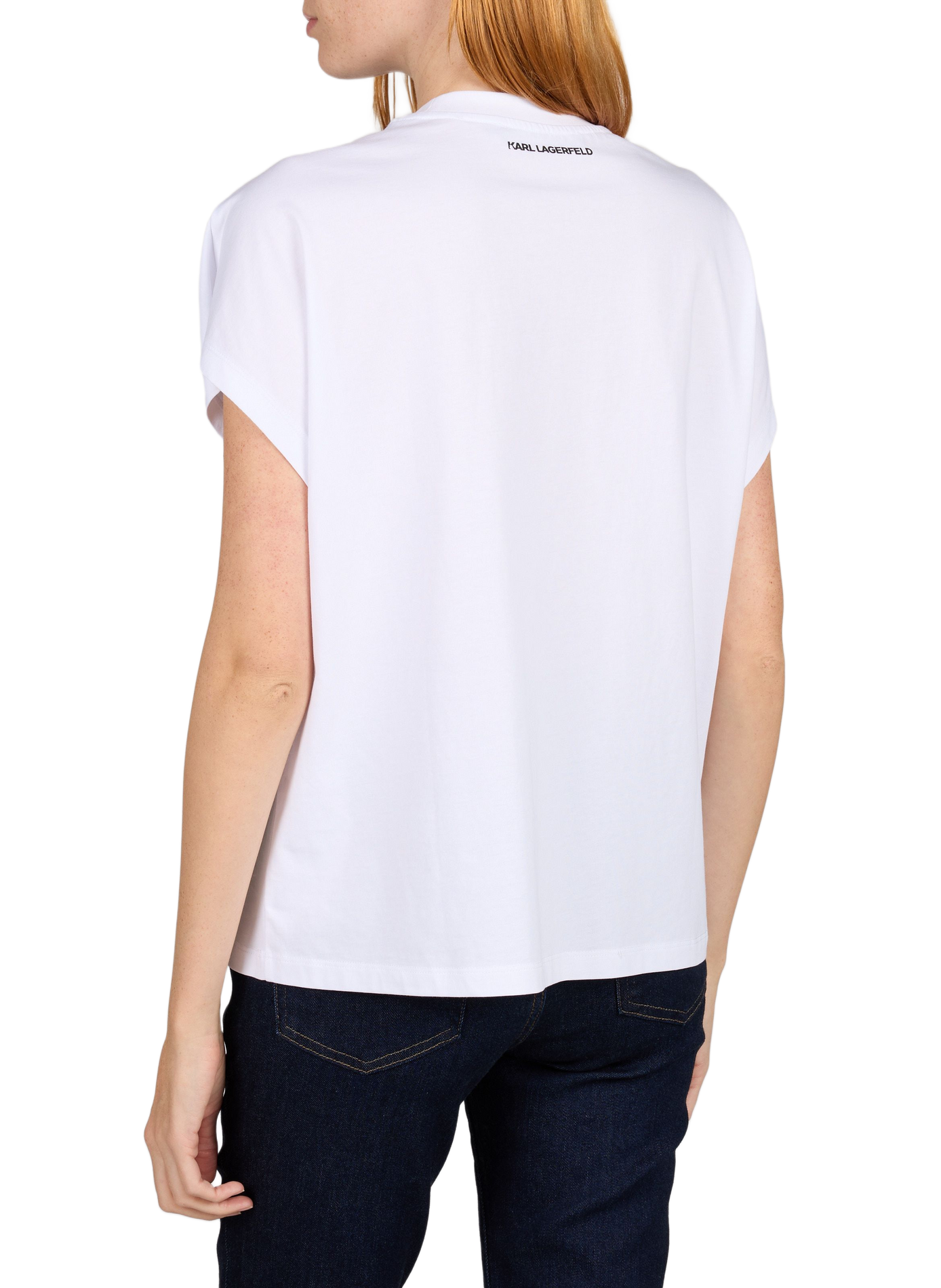 Straight-fit cotton logo T-shirt KARL LAGERFELD White