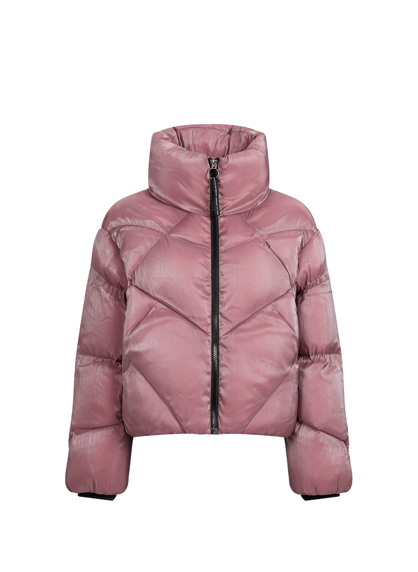 Straight puffer jacket with a high collar KRAKATAU Pink