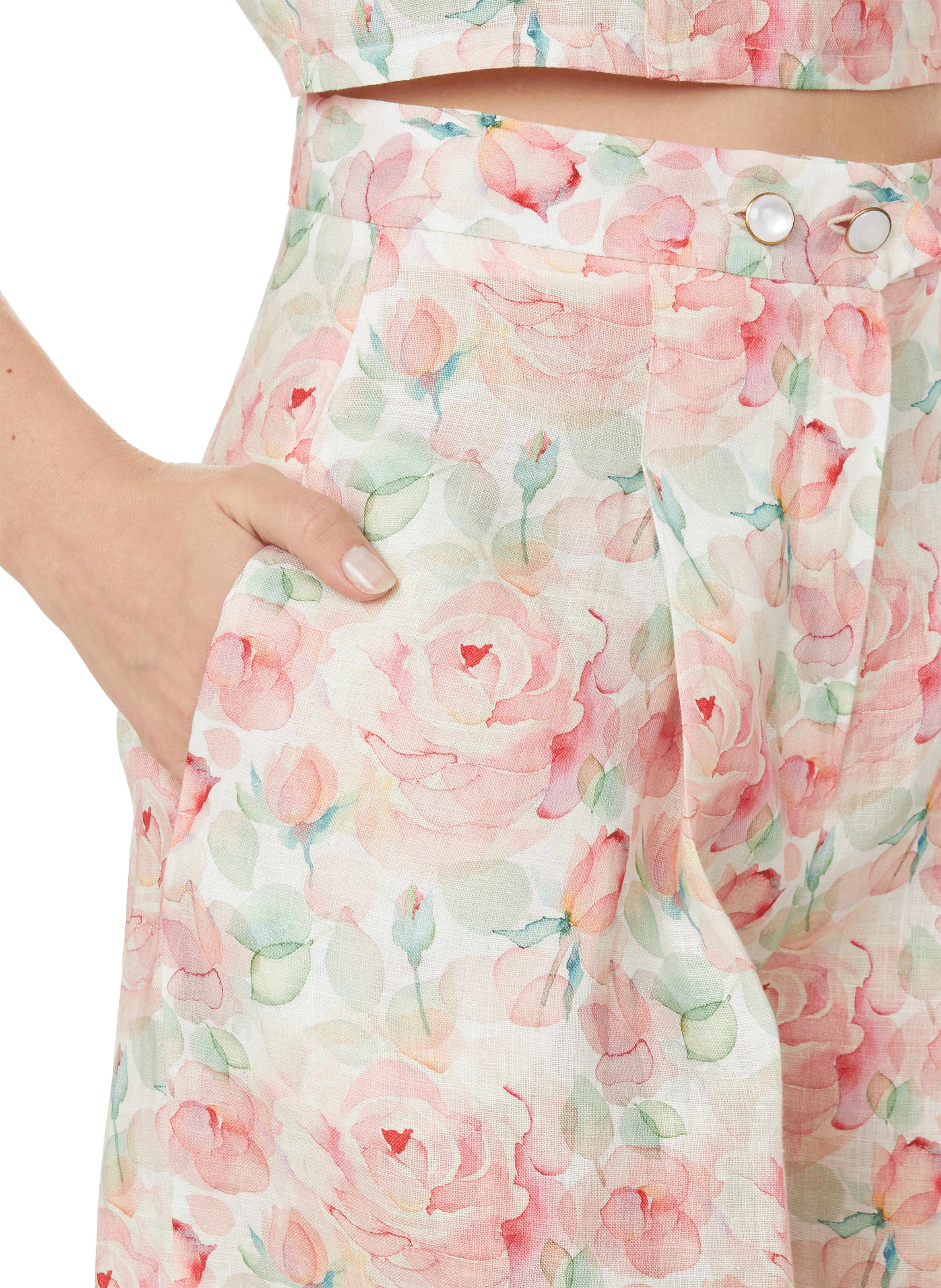 Floral linen shorts LIYA Multicolour