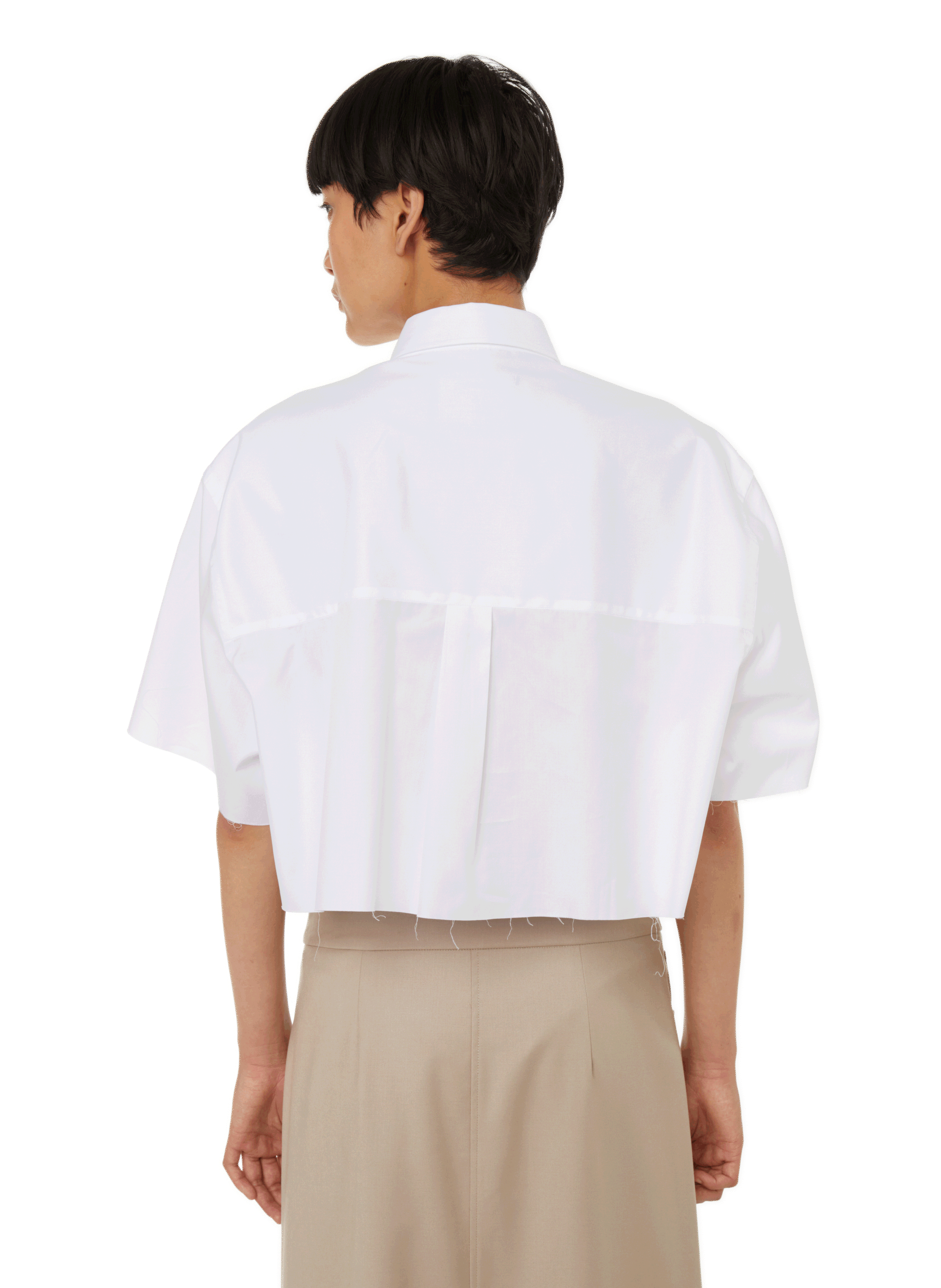 Cropped cotton shirt HOMMEGIRLS White