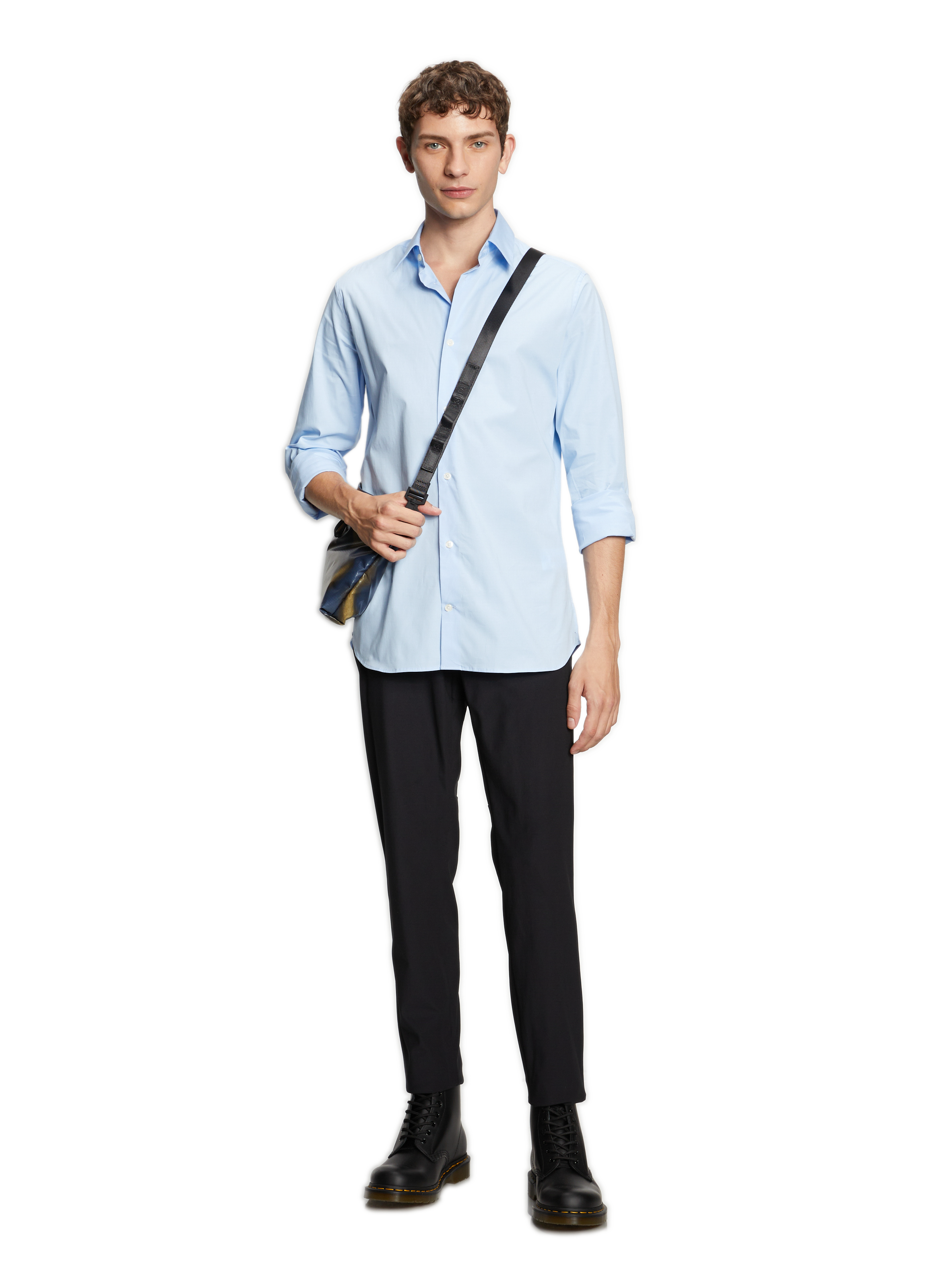 Chemise slim en coton  AU PRINTEMPS PARIS Bleu