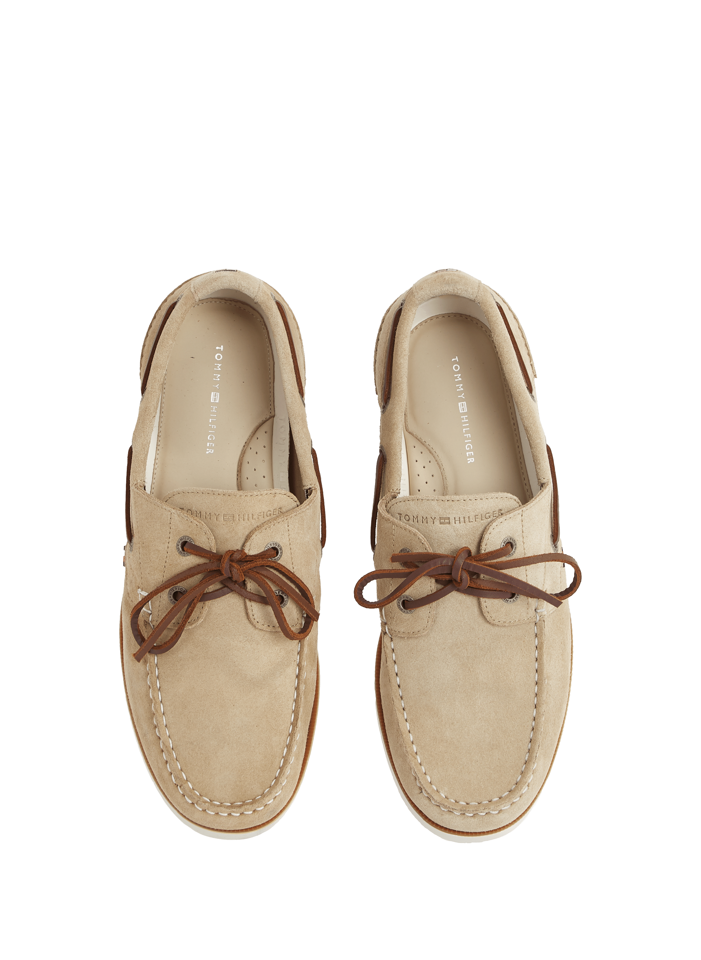 Chaussures bateau en daim TOMMY HILFIGER Beige