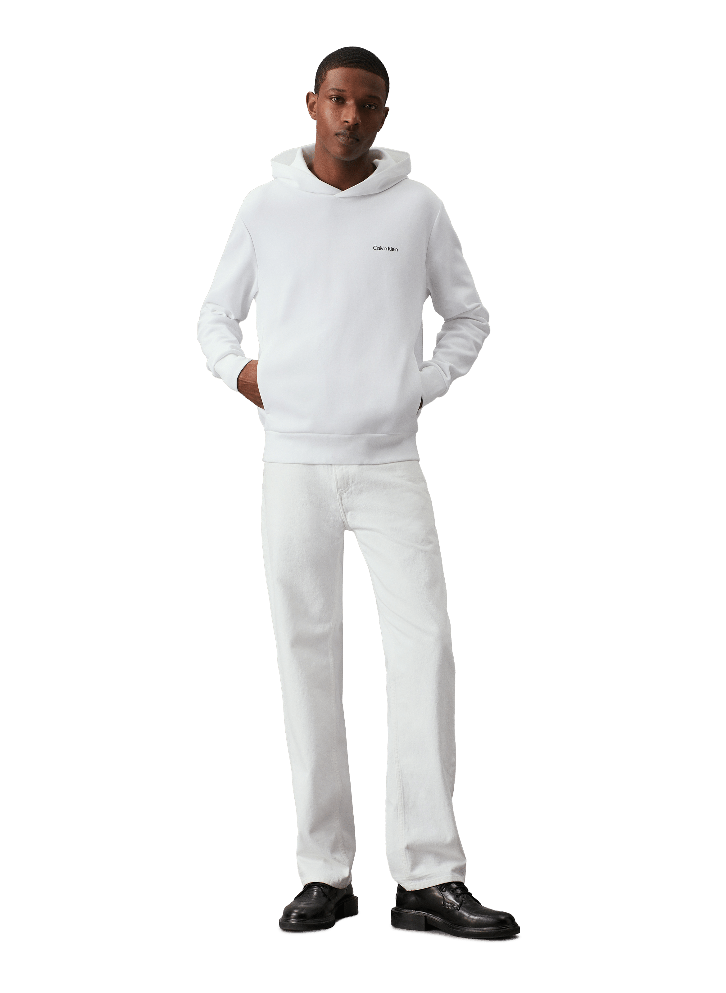 Hoodie en coton mélangé CALVIN KLEIN Blanc