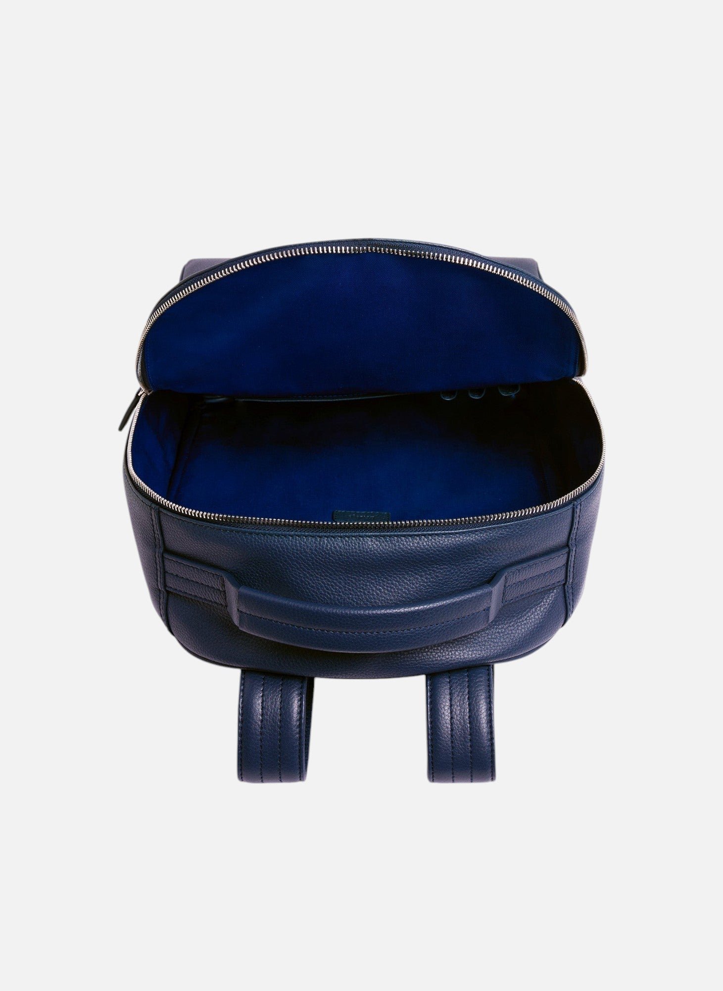 Sac à dos zippé charles en cuir grainé LE TANNEUR Bleu